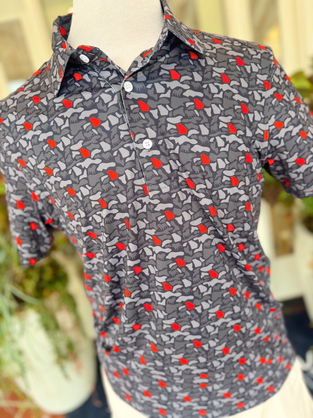 The GA Camo Bulldog Red/Black Polo