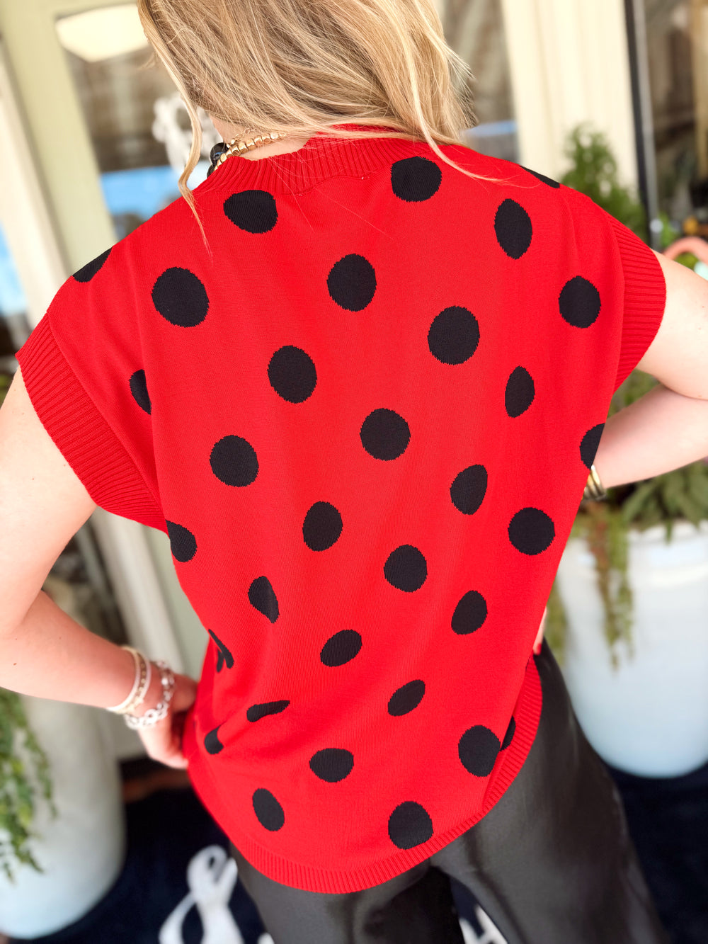 The Gayla Polka Dot Sleeveless Knit Top (S-L)