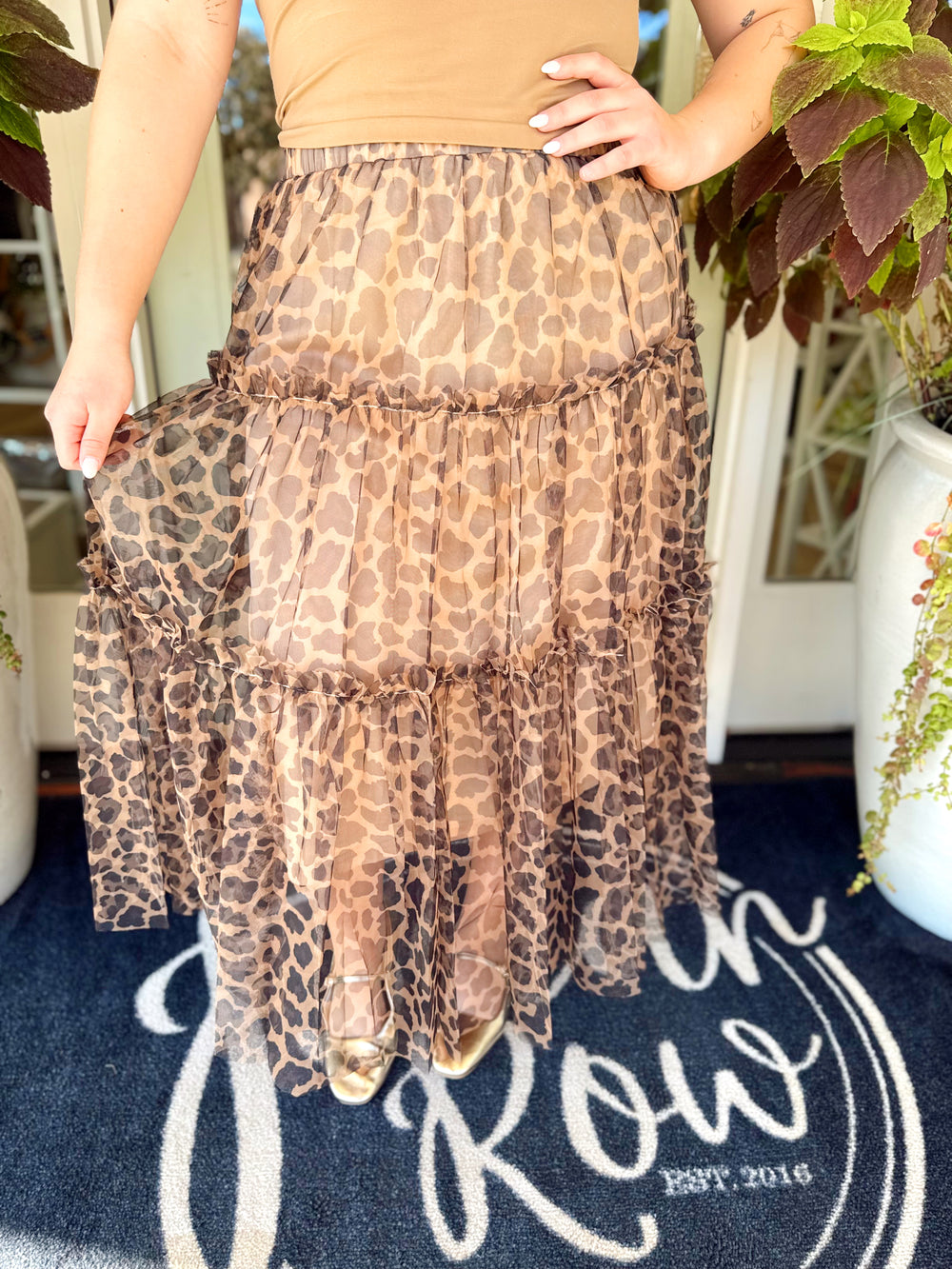 The Kinsley Leopard Print Tulle Midi Skirt (S-L)