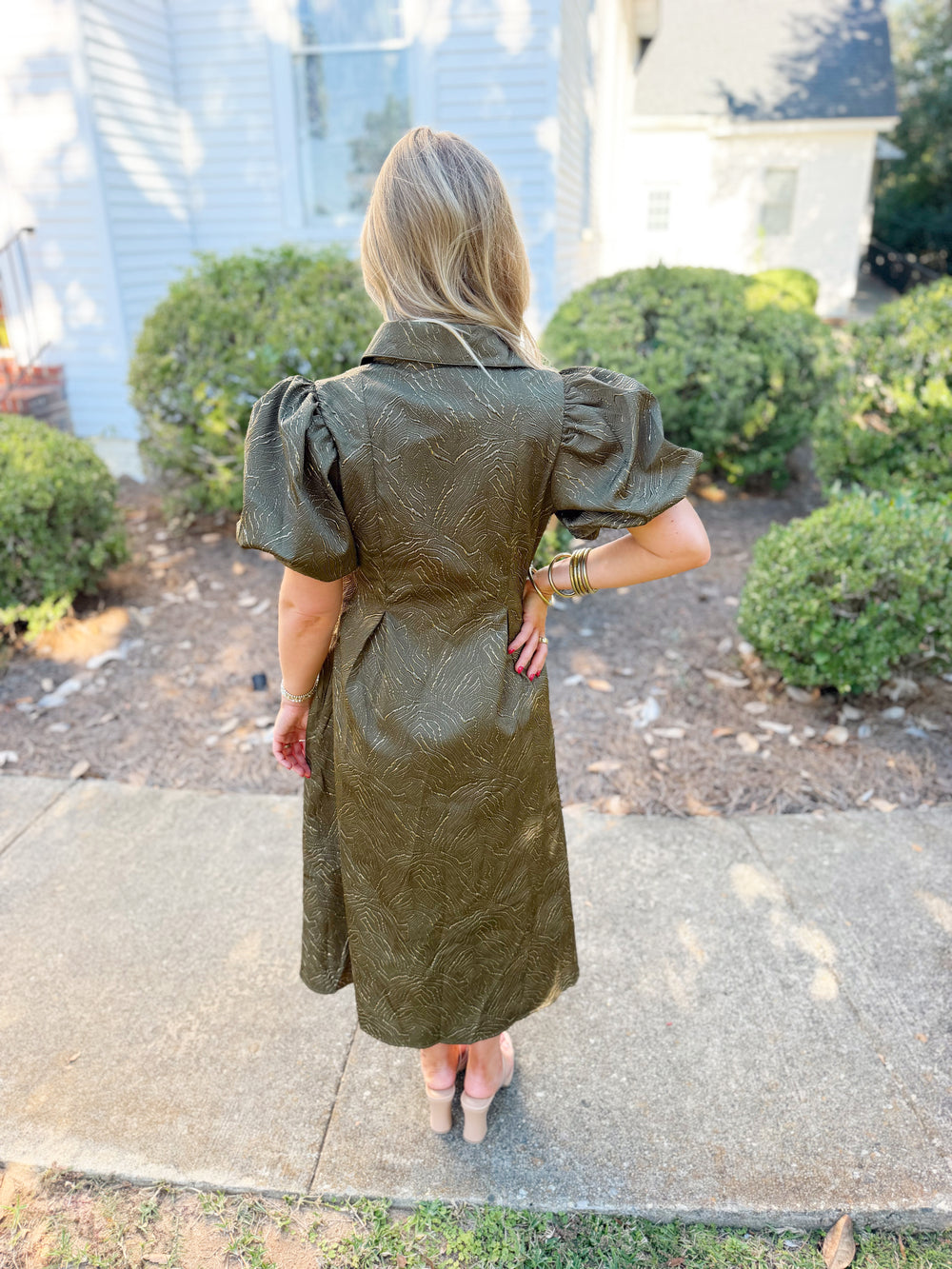 The Birdie Puff Sleeve Midi Dress (S-L)