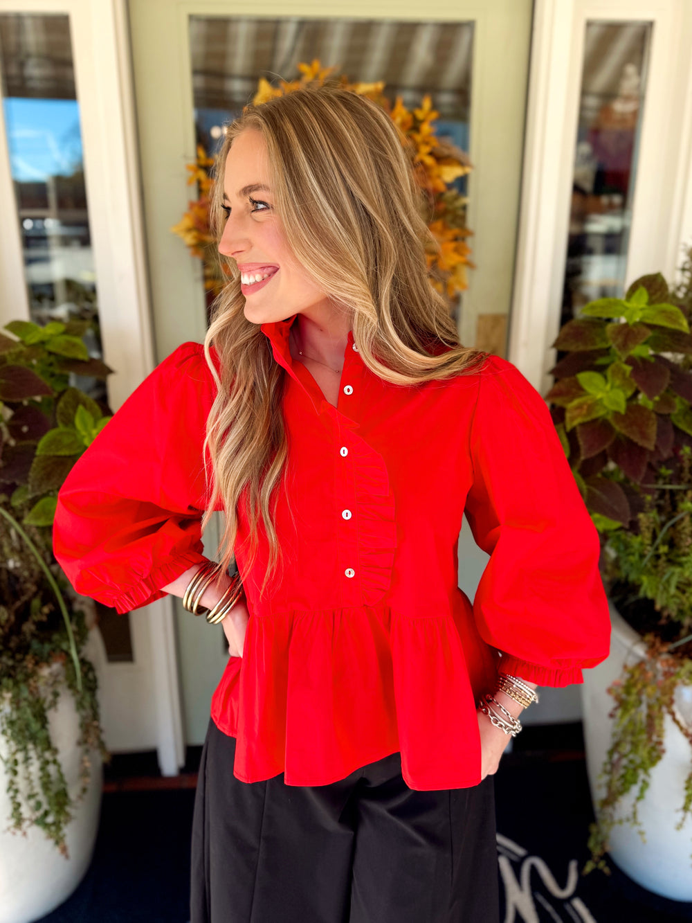 The Samantha Ruffle Peplum Top (S-L)