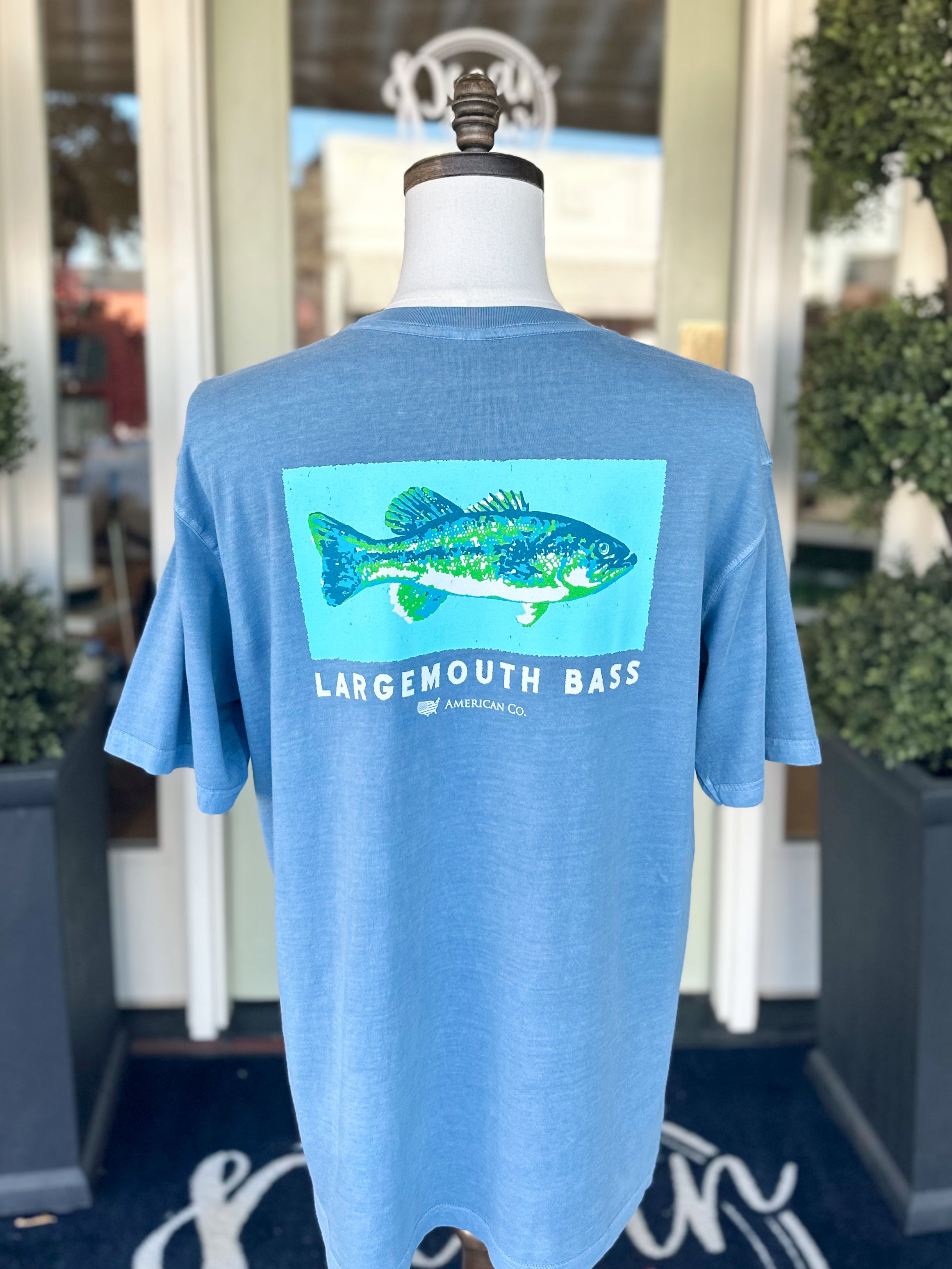 Largemouth Bass Tee in Denim By Peach State Pride