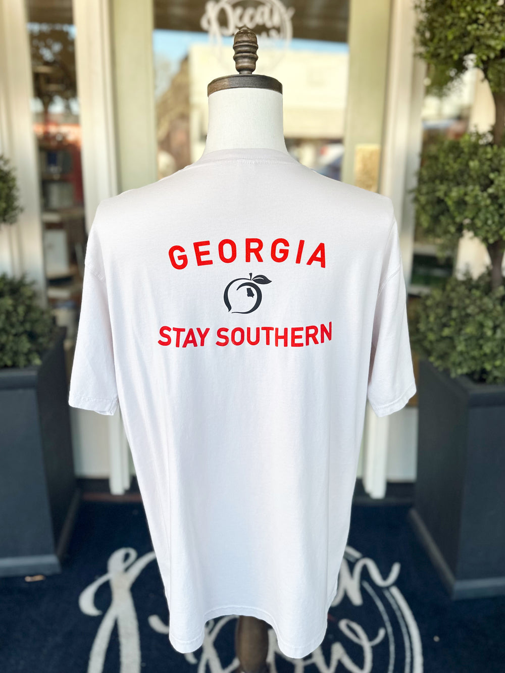 GA Emblem Tee in Oyster By Peach State Pride