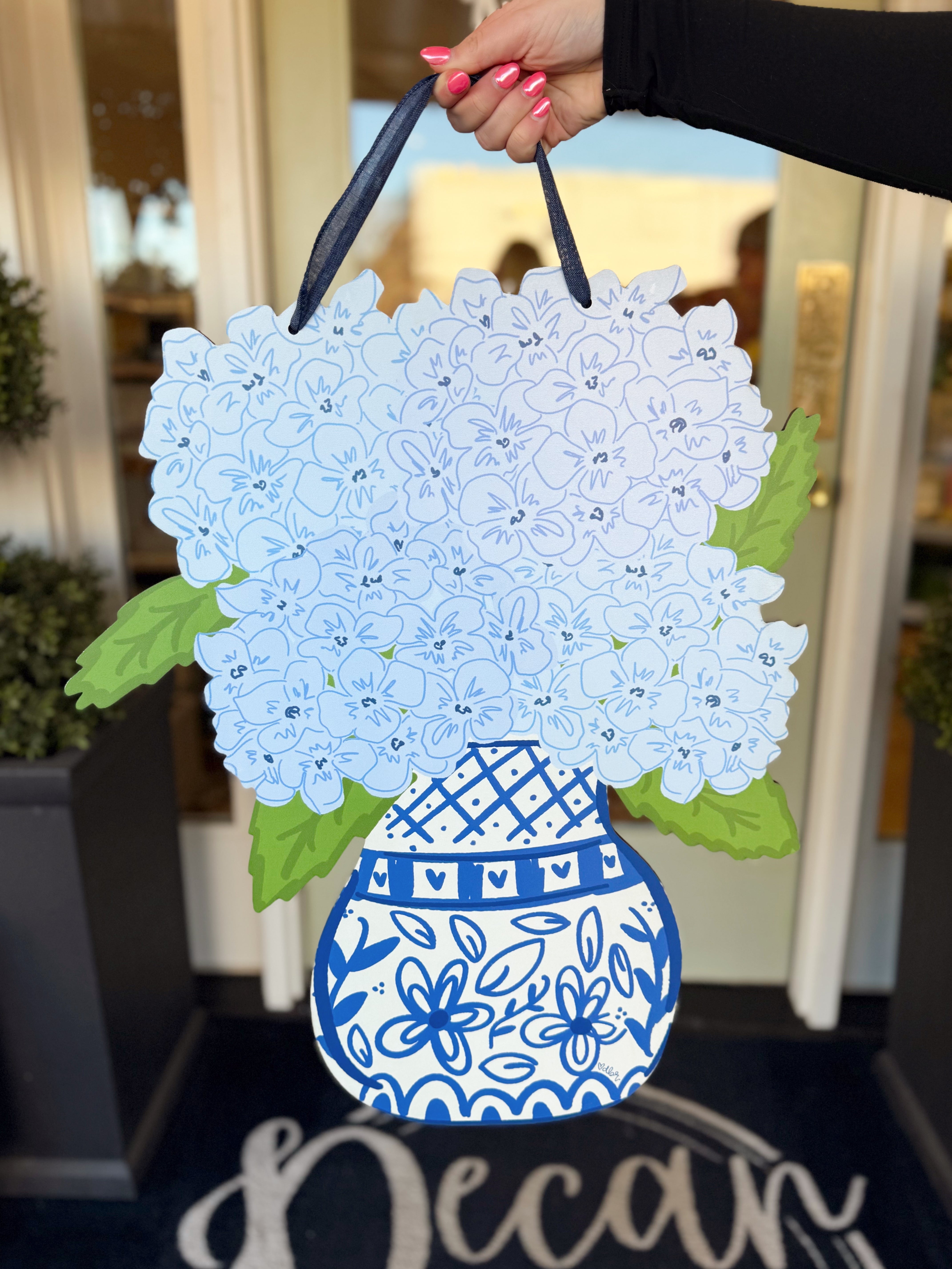 Blue Hydrangea Door Hanger