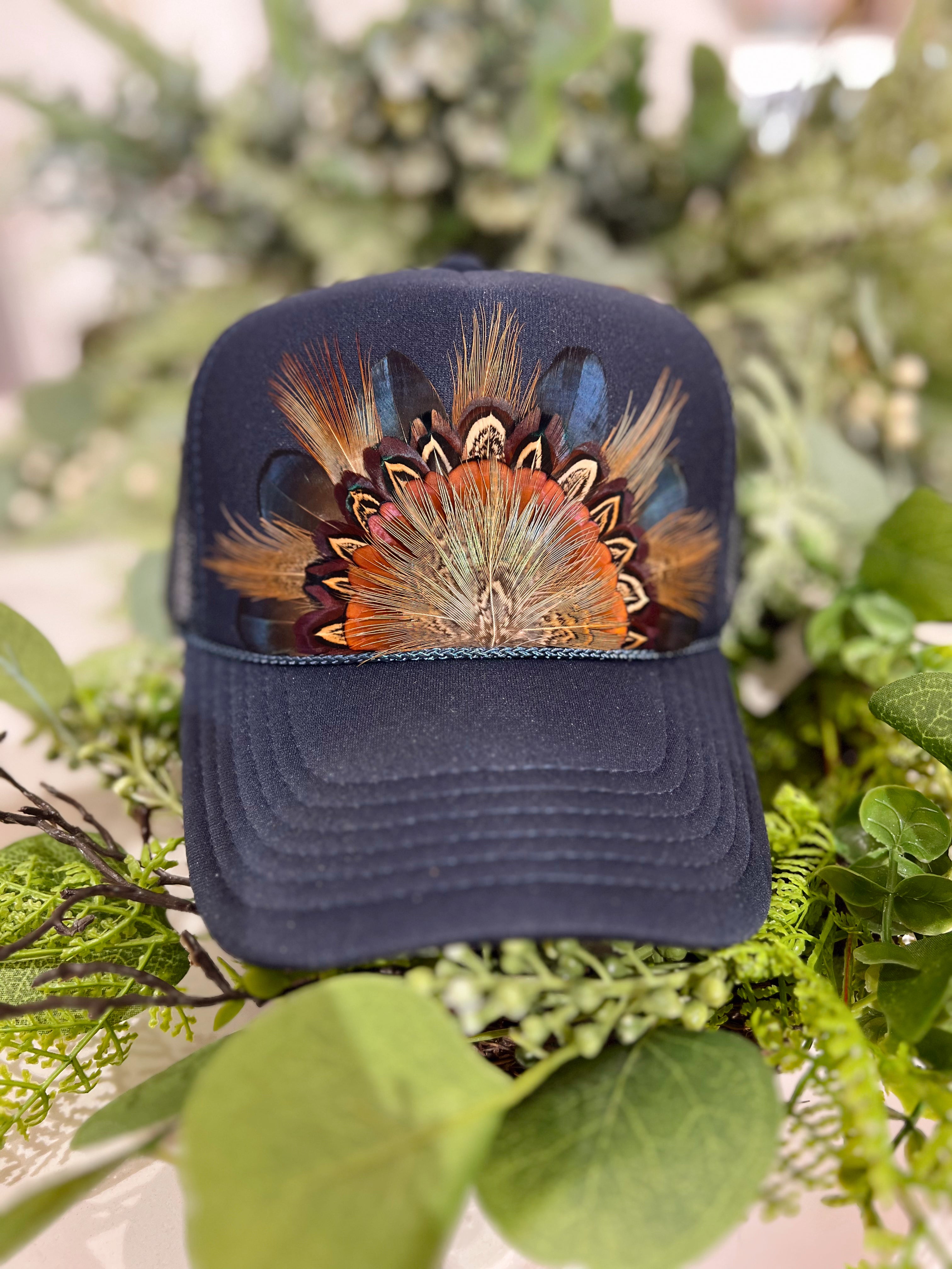 The Lainee Feathered Trucker Hat