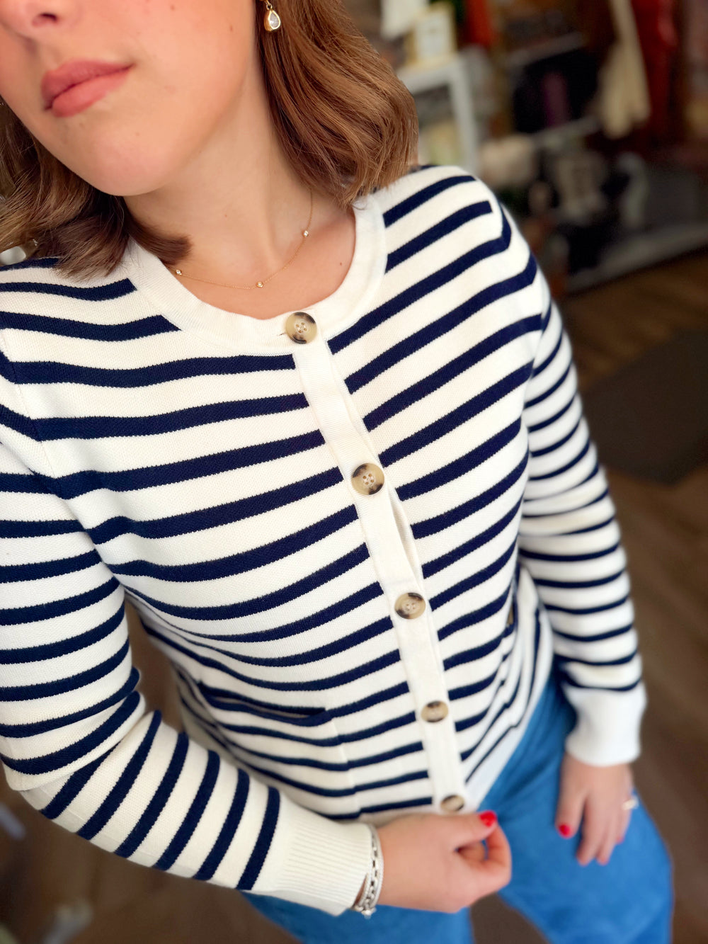 The Vickey Striped Sweater Cardigan (S-L)