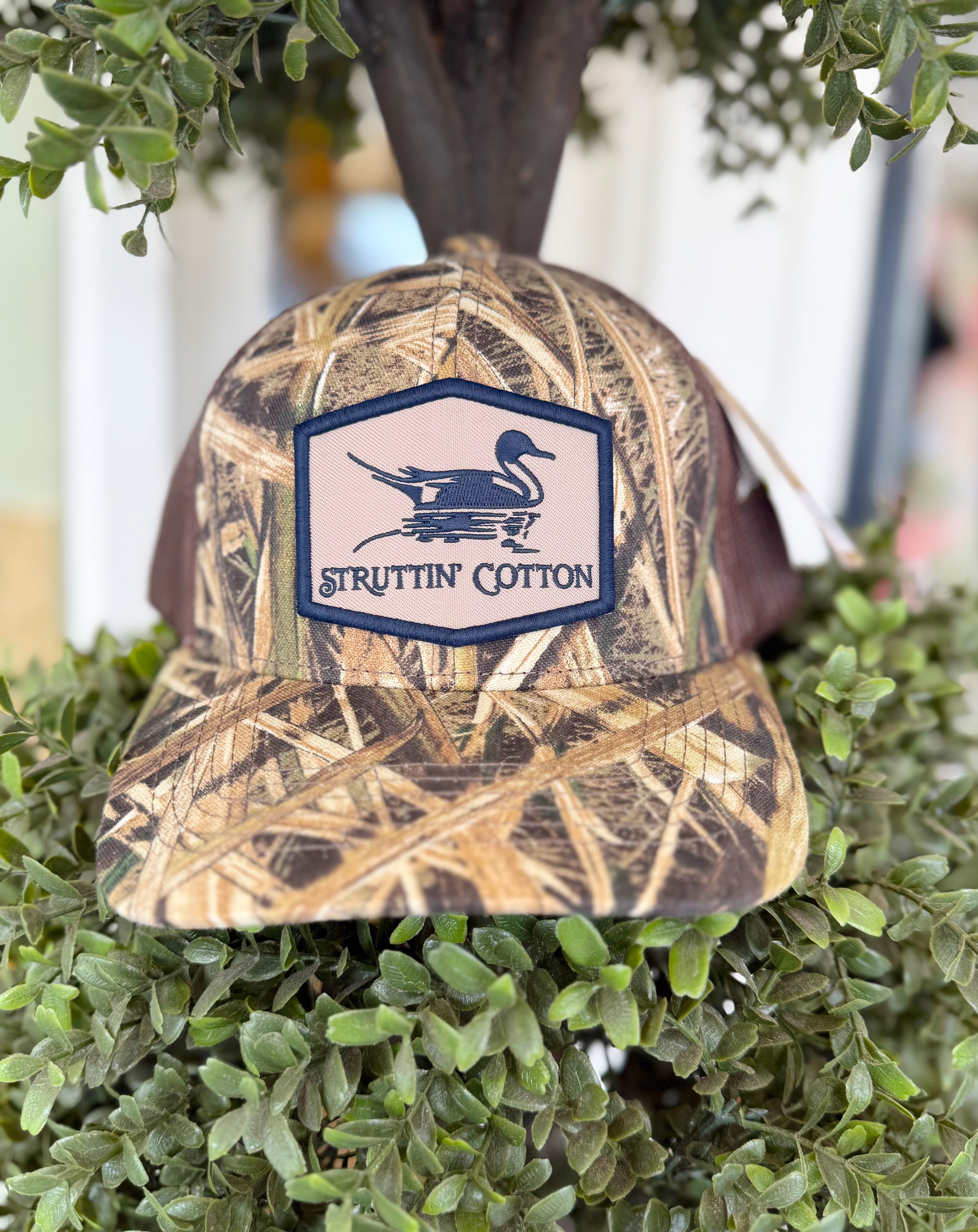 Pintail Patch on Mossy Oak Camo Hat by Struttin Cotton