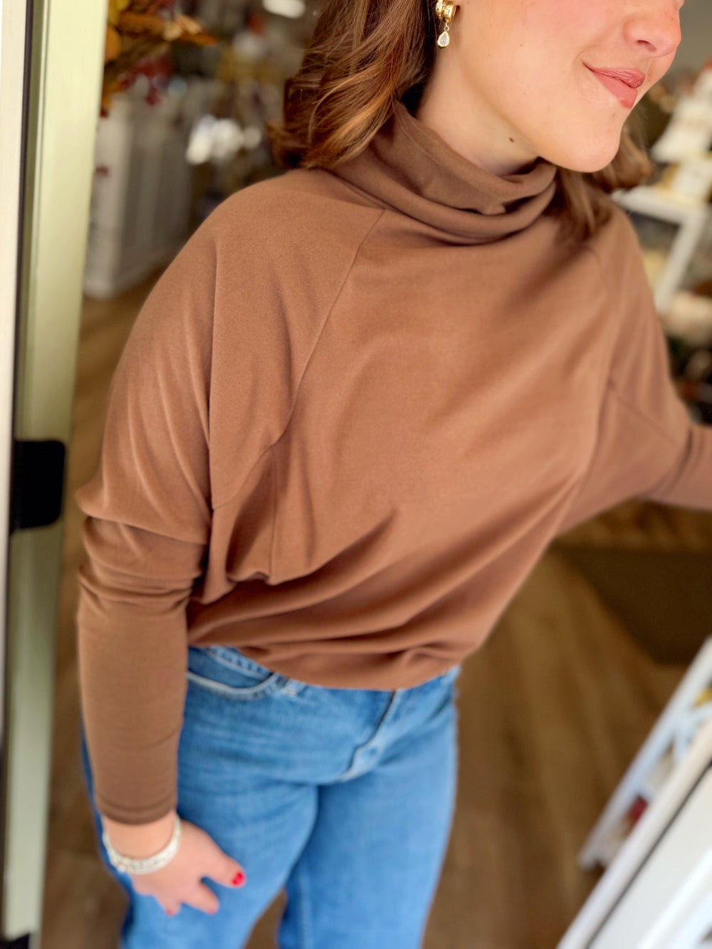 The Neely Knit Top in Mocha (S-L)