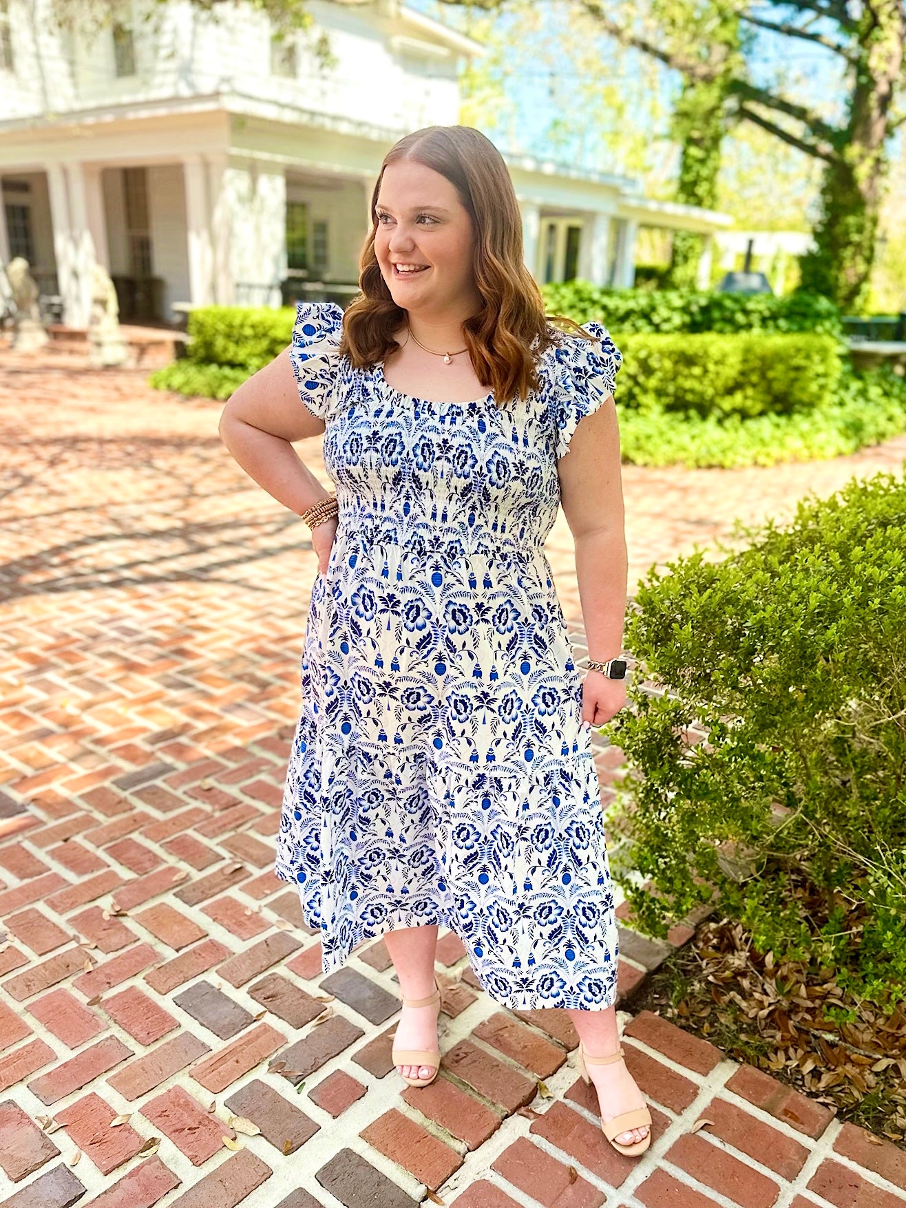 Marisol Floral Tiered Midi Dress