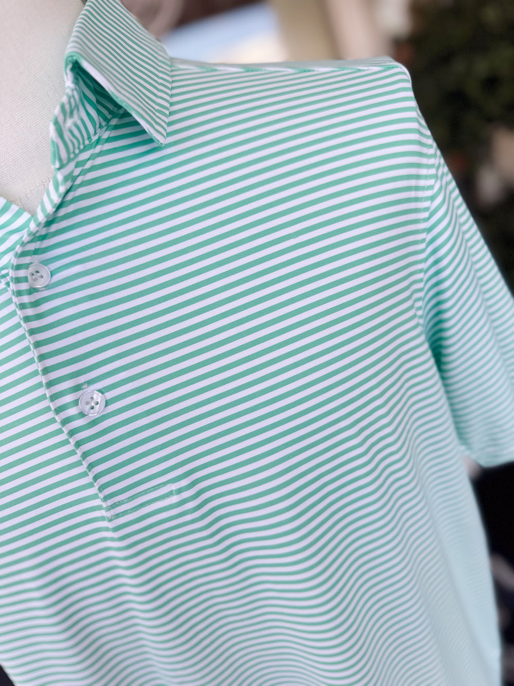 Carnival Glass and White Stripe Polo By Meripex