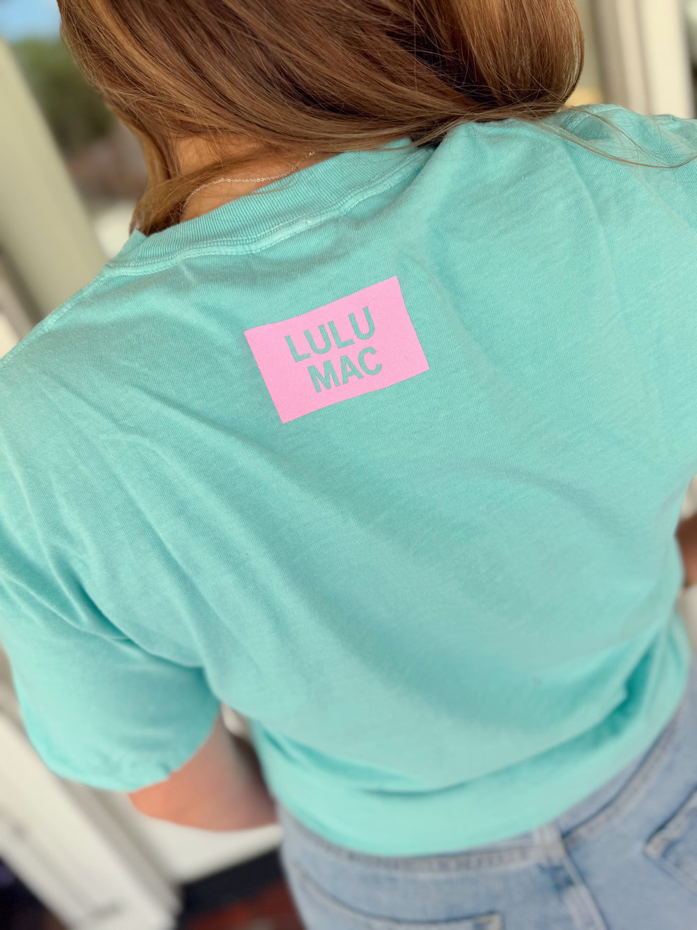 Polka Dot Lulu Mac Tee- Chalky Mint (S-2X)