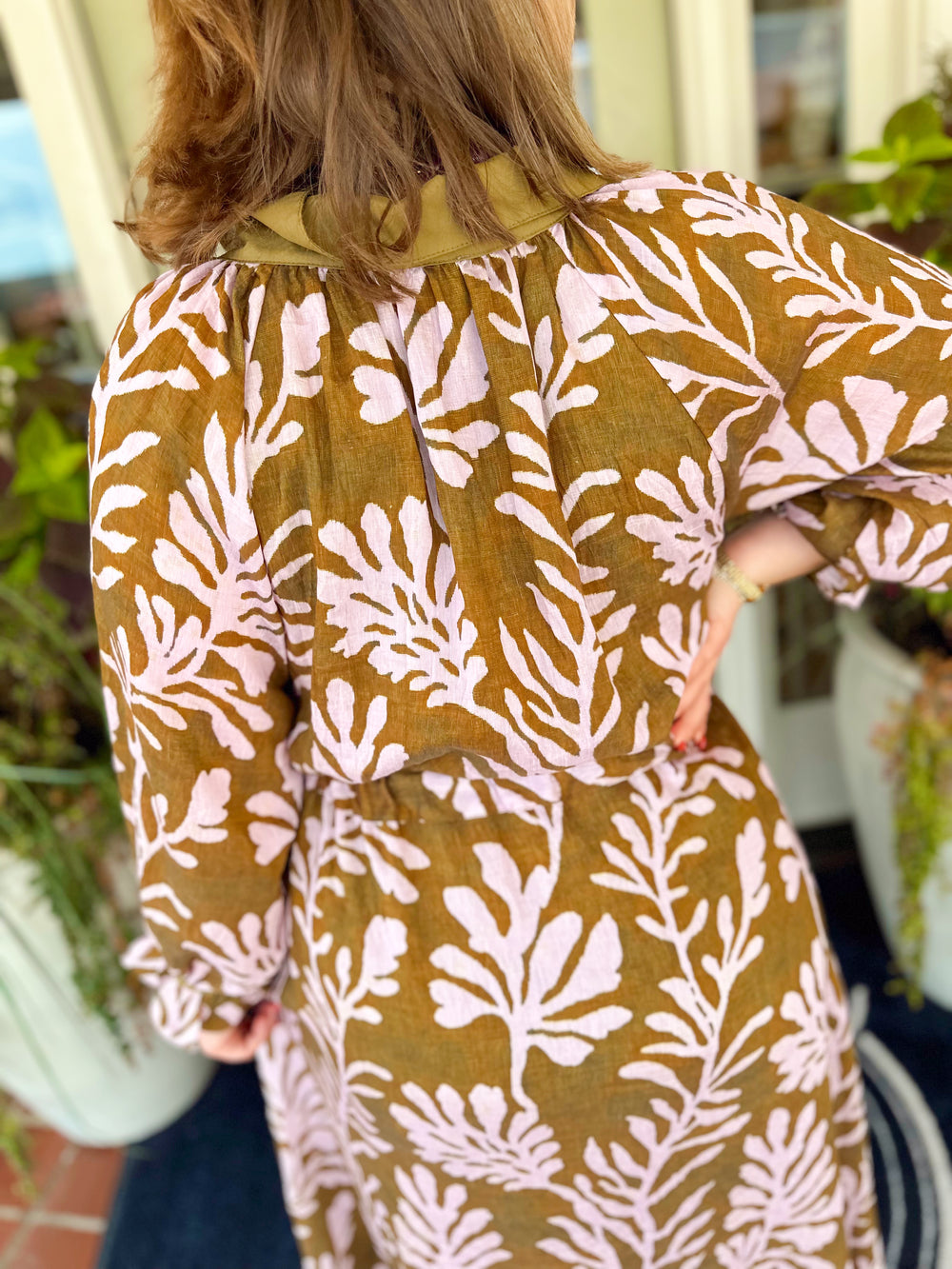 The Elise Collared Print Midi Dress (S-L)