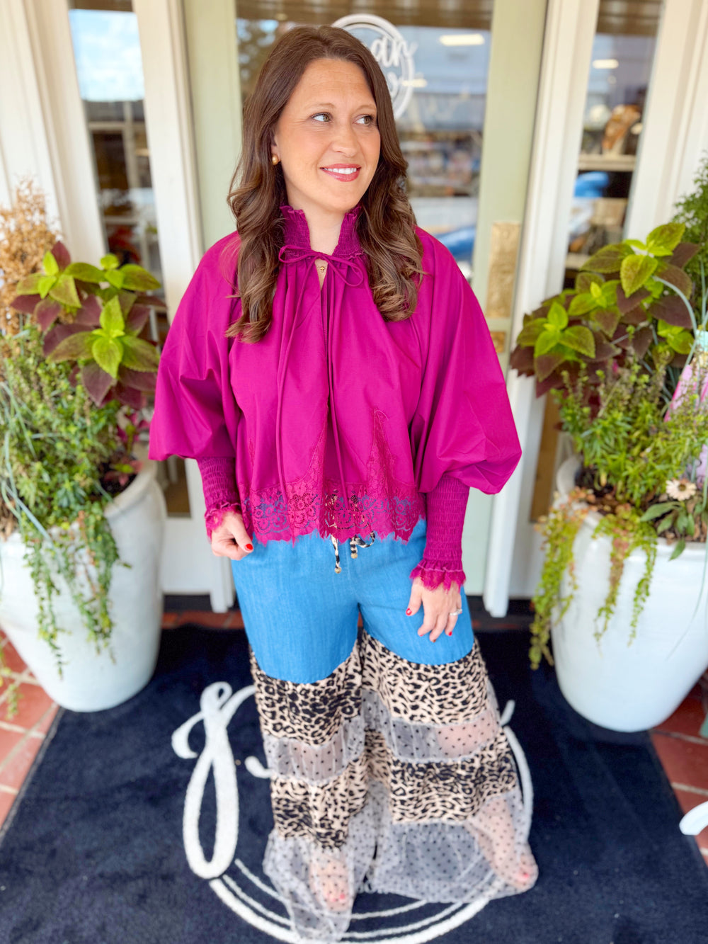 The Dixie Leopard Print Tiered Pants (S-3X)