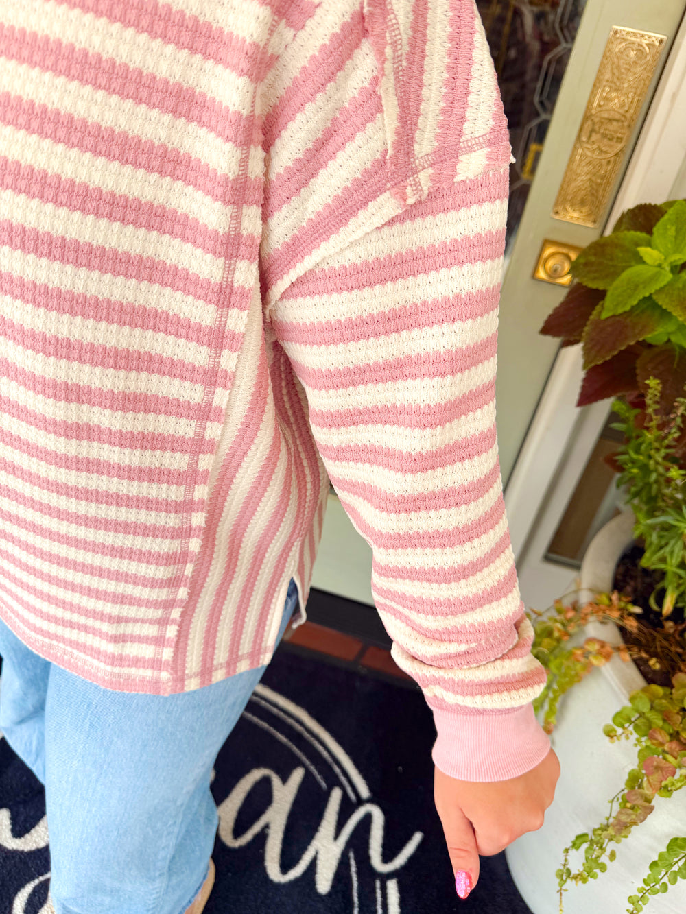 The Hattie Striped Waffle Knit Top (S-L)