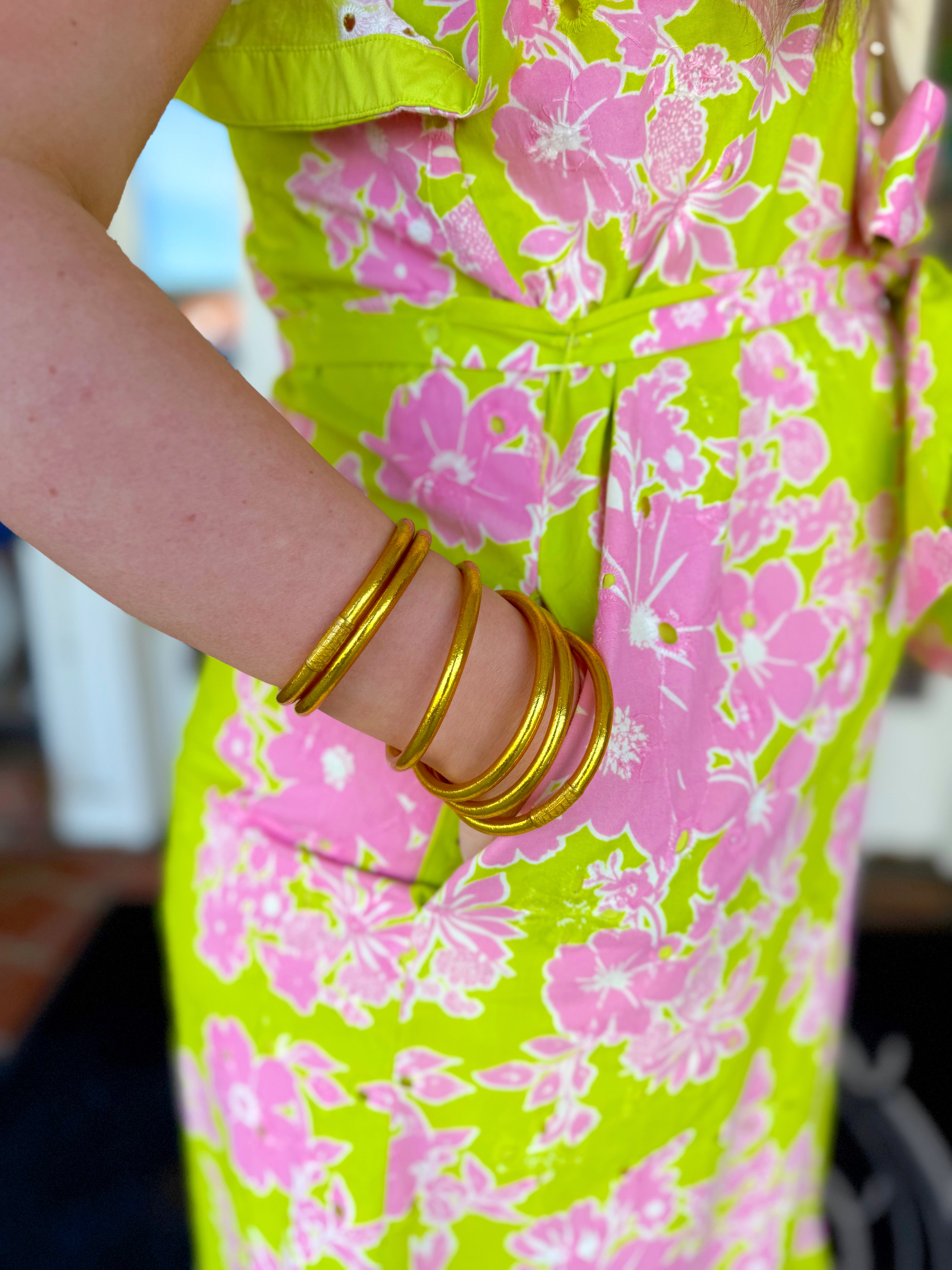 The Kinlee Green Eyelet Midi Dress