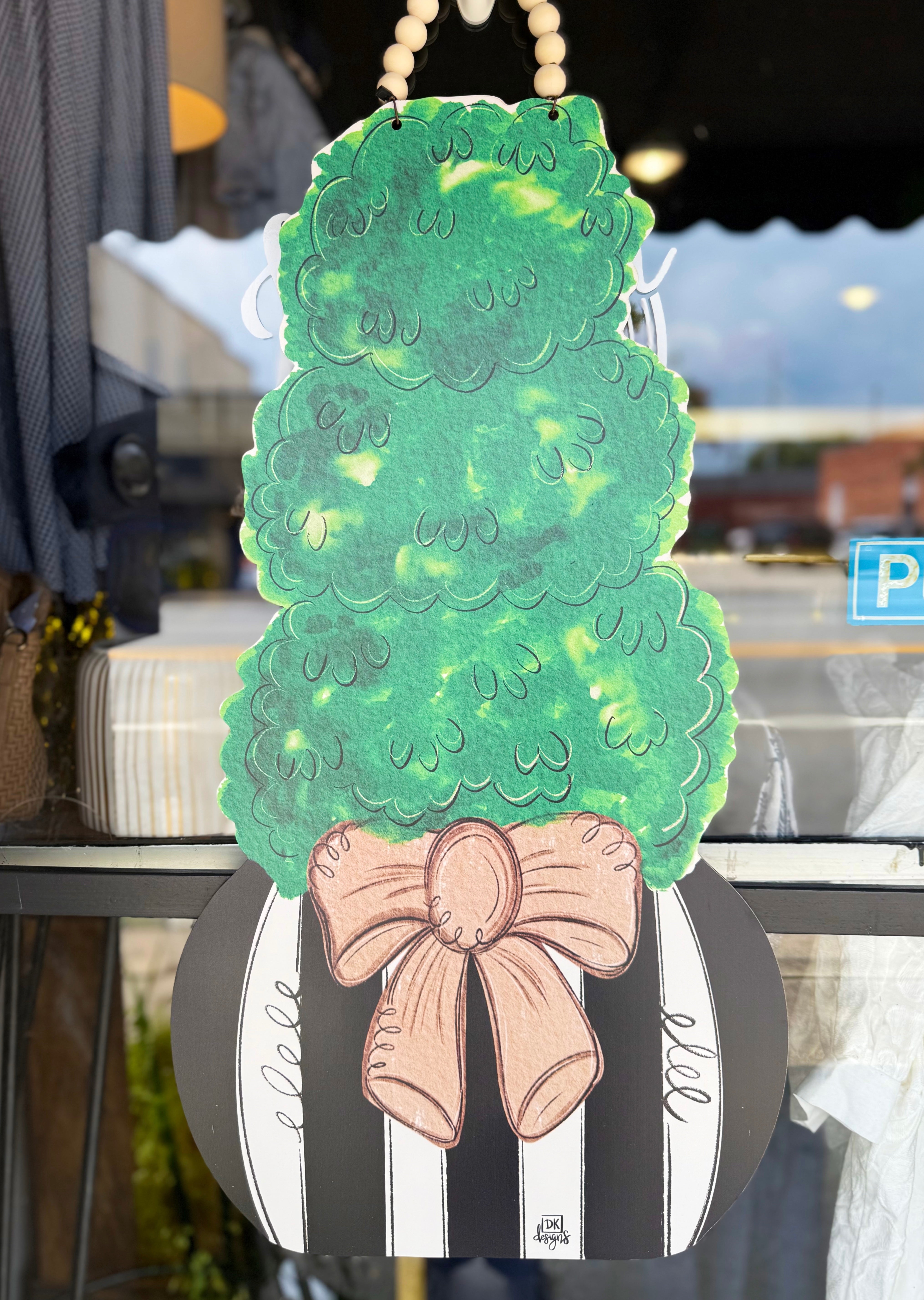 Mocha Topiary Door Hanger