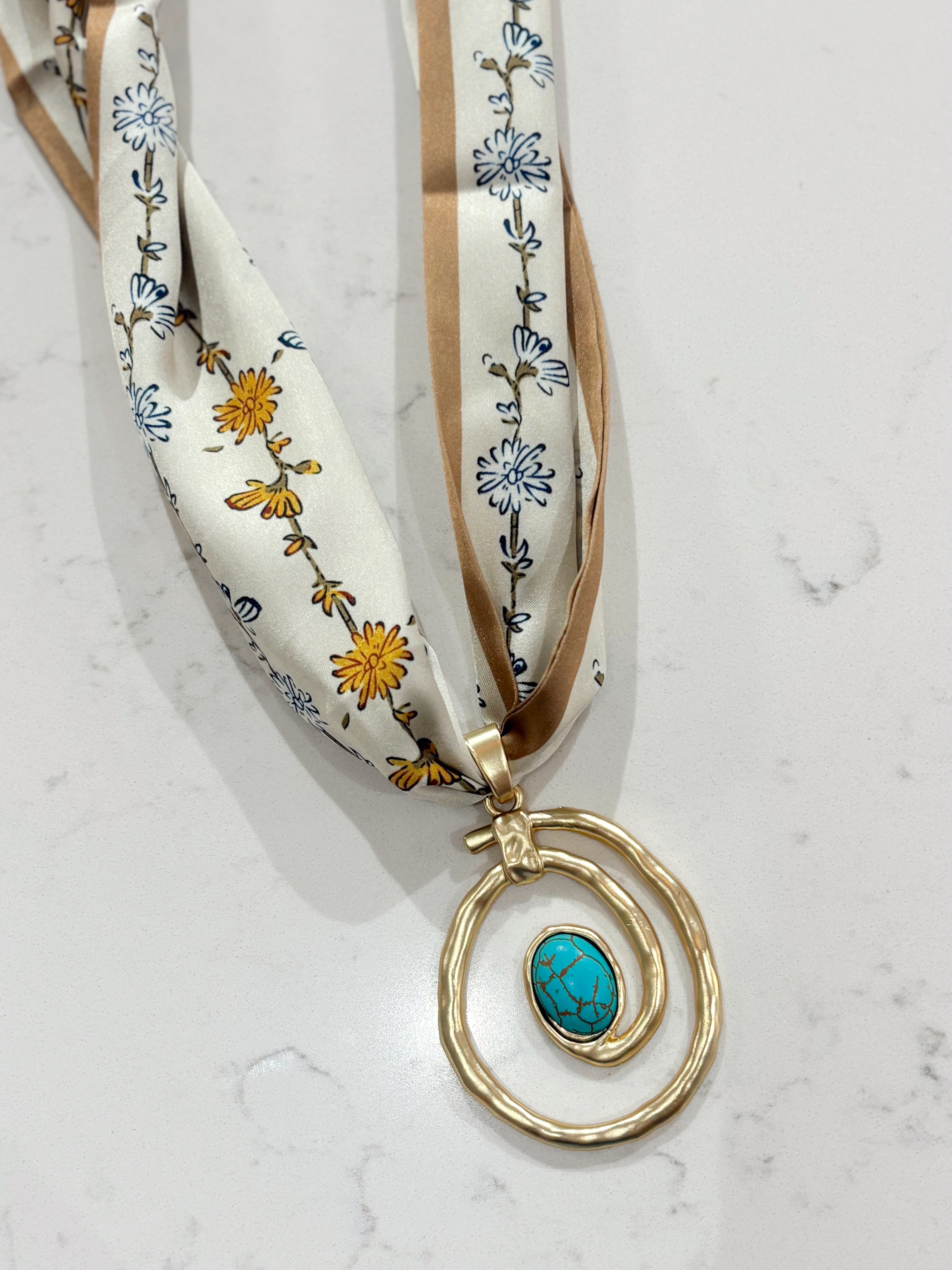 Gold Swirl Scarf Necklace By Hart Designs