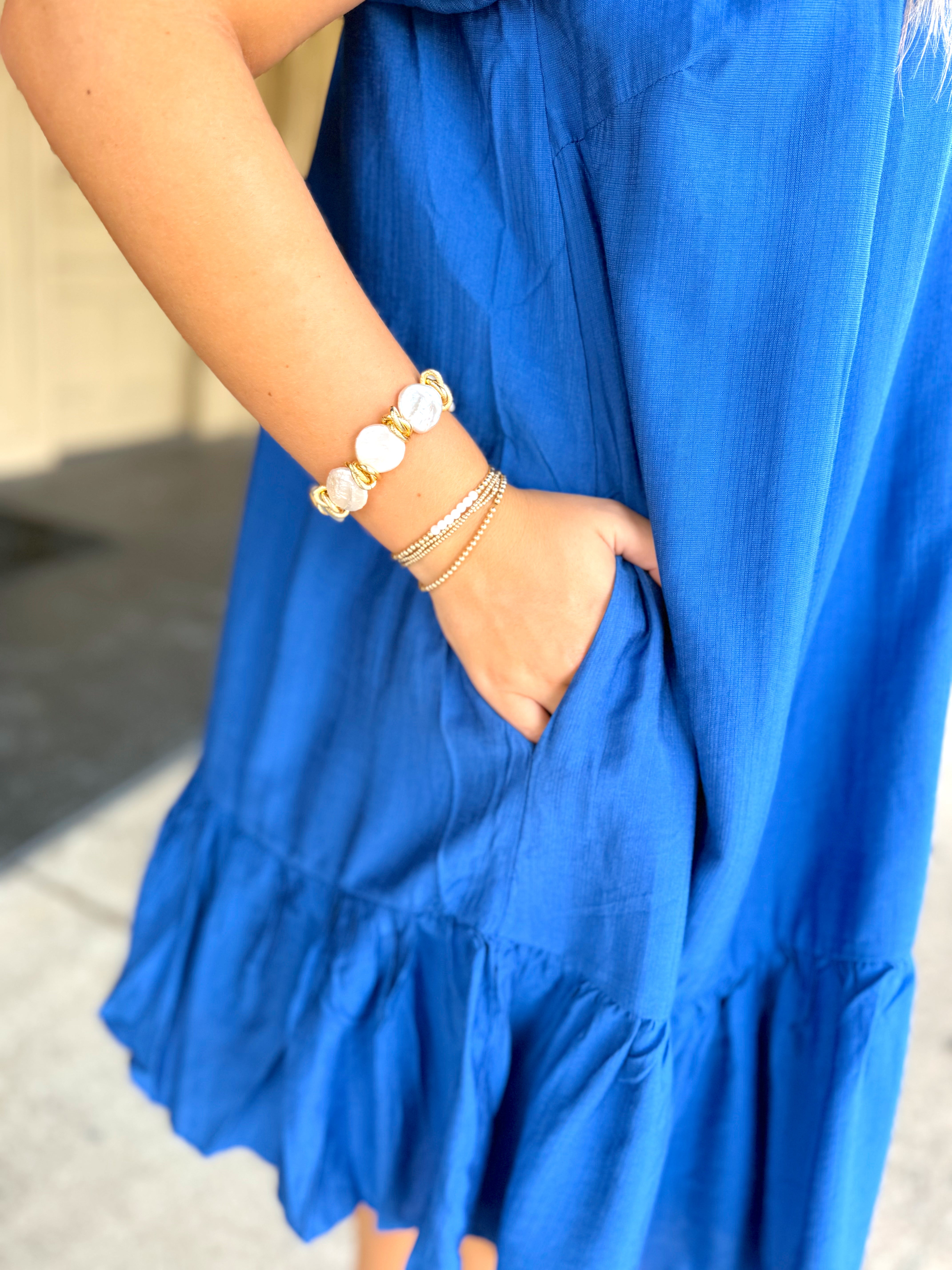 The Mimi Blue V-Neck Dress (S-L)