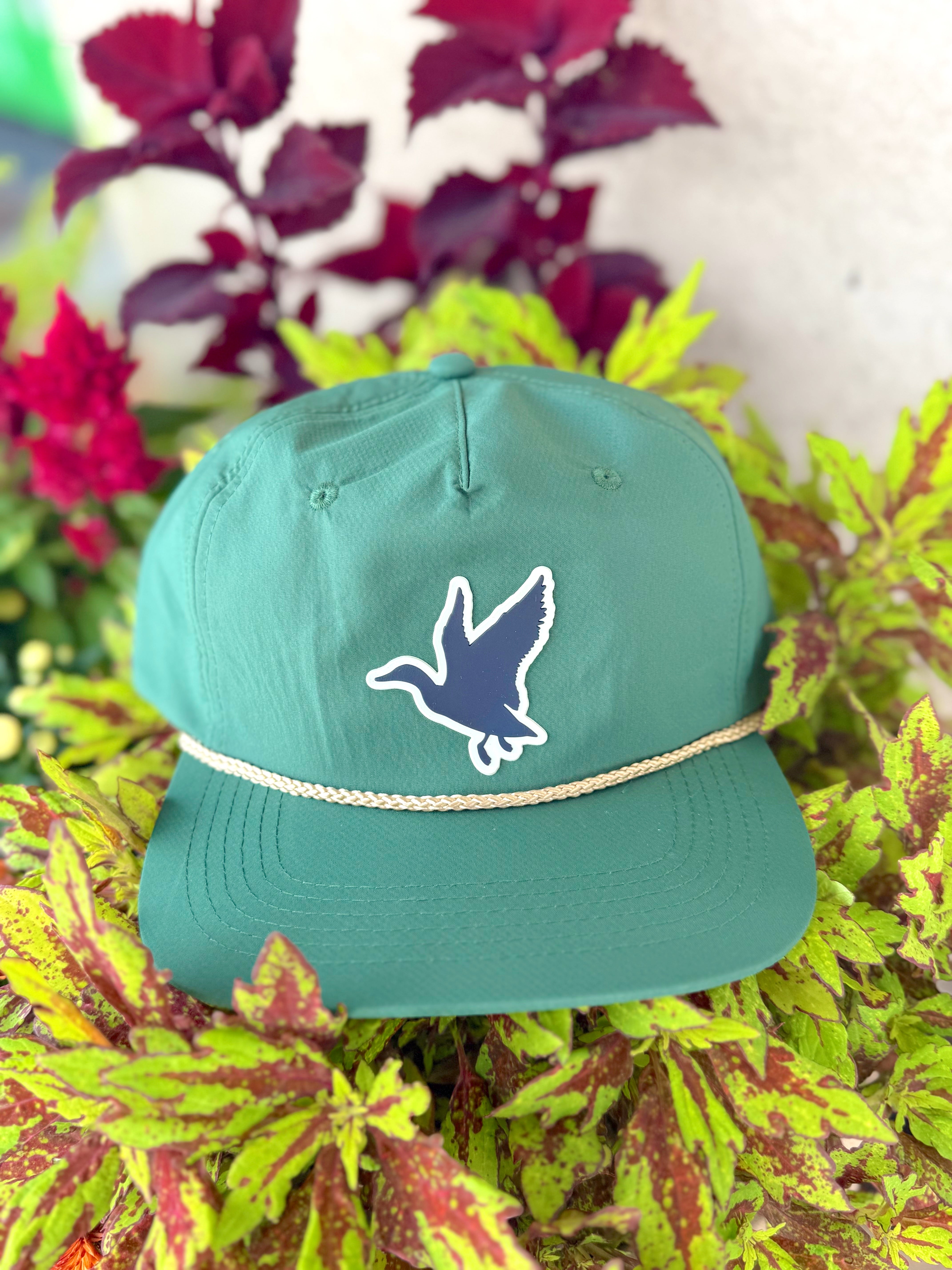Flying Duck Silicone Patch Snap Back Rope Hat by Struttin' Cotton