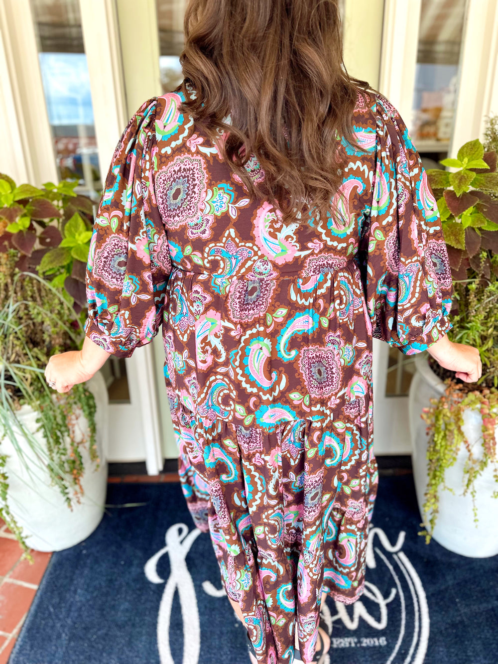 The Tina Paisley Print Maxi Dress (XL-2X)