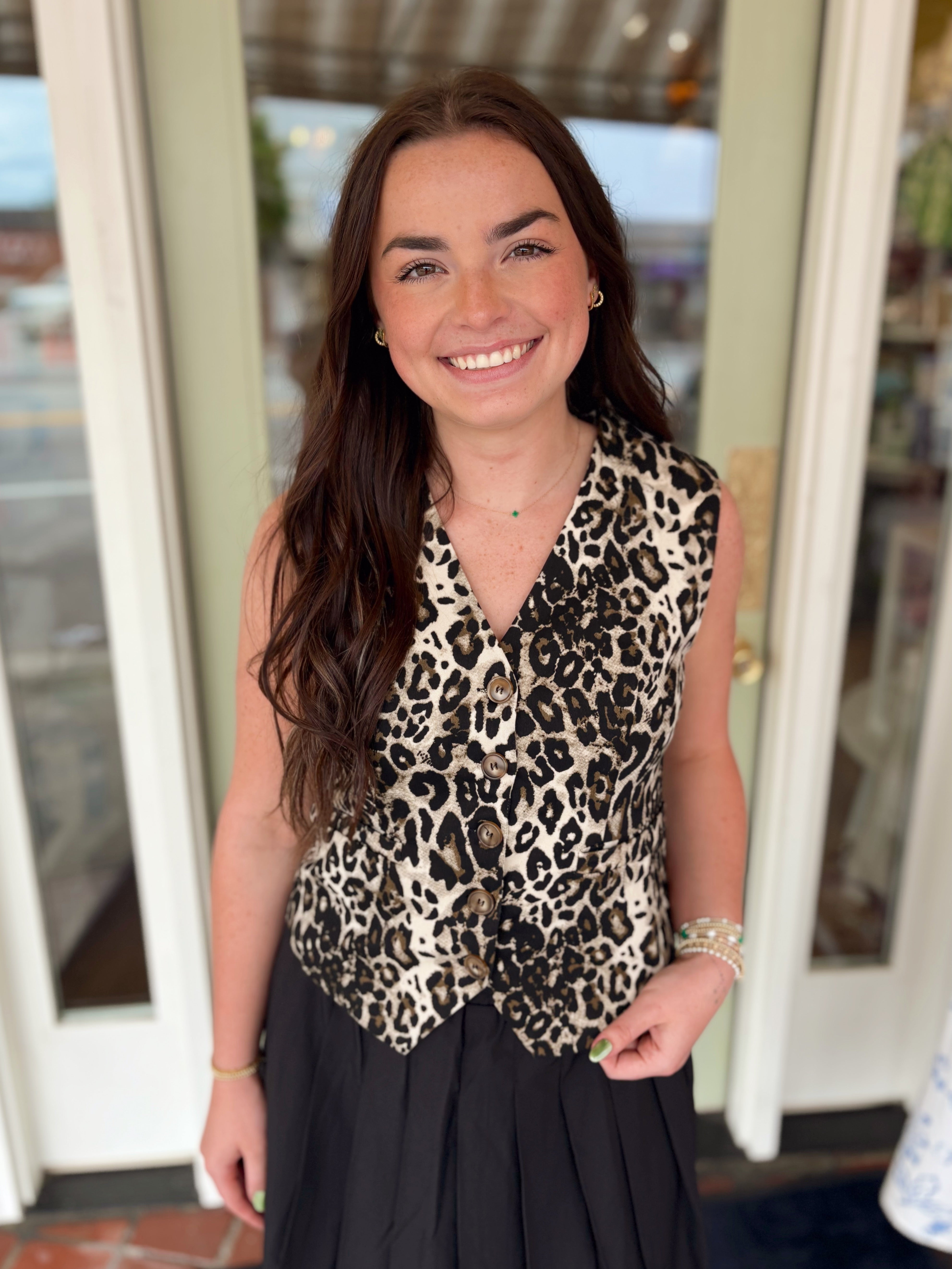 The Lexi Leopard Print Vest