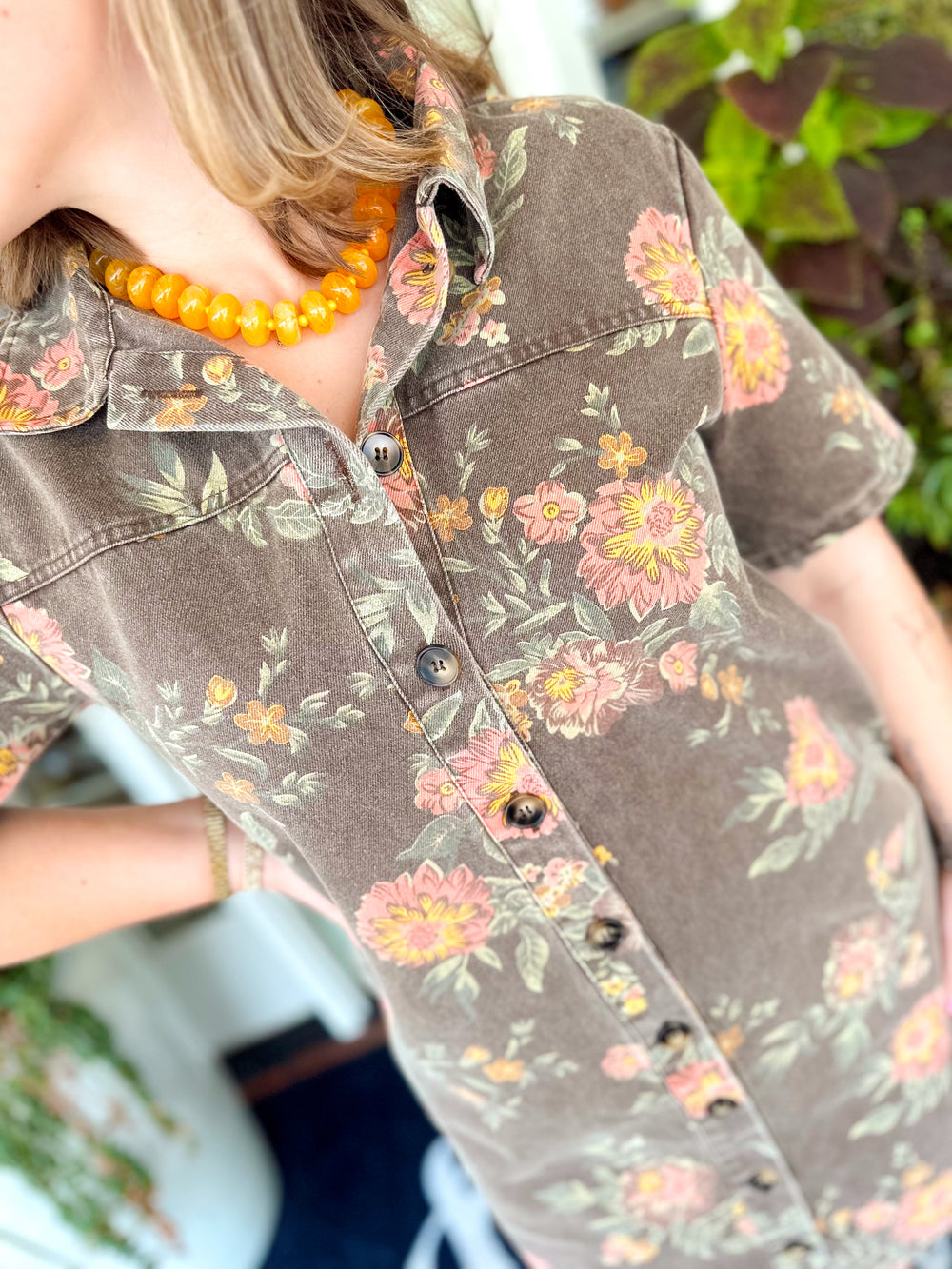 The Mallorie Floral Denim Dress (S-L)