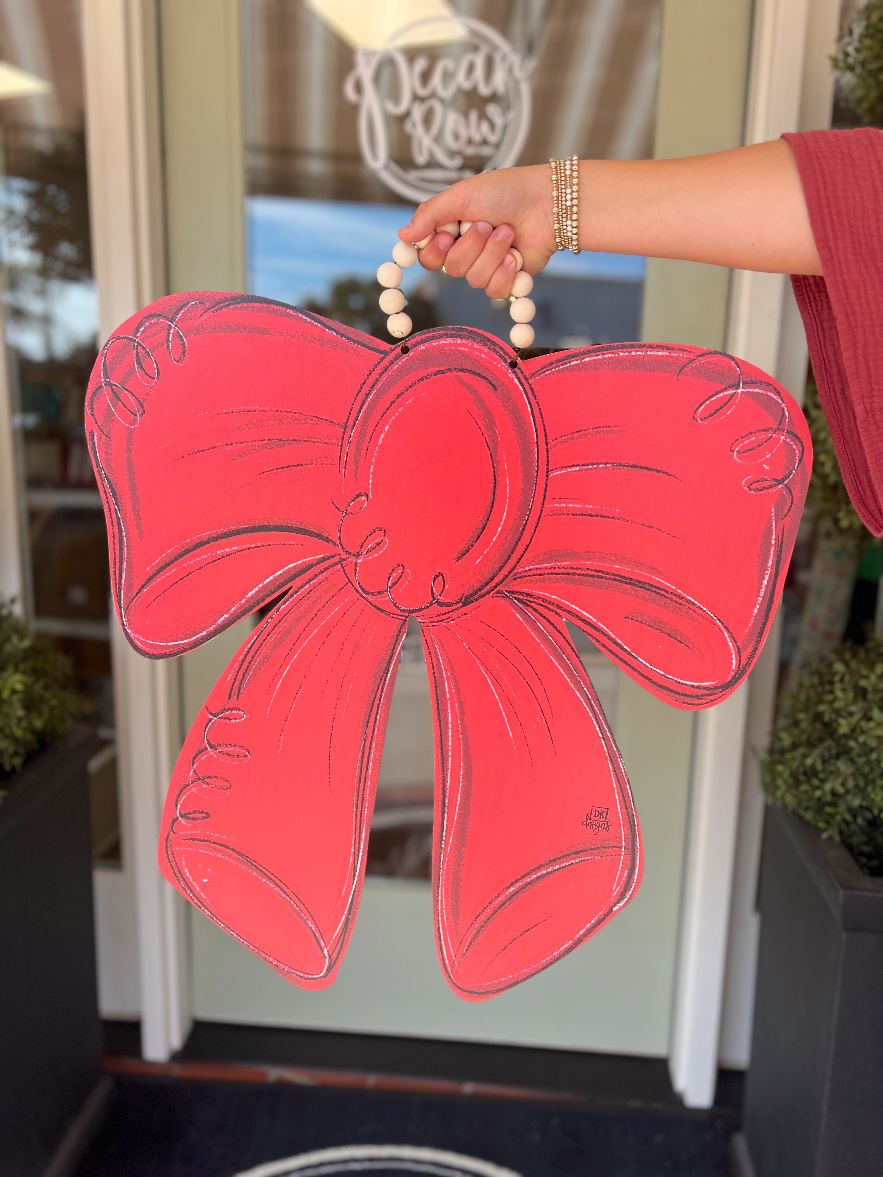 Red Bow Door Hanger