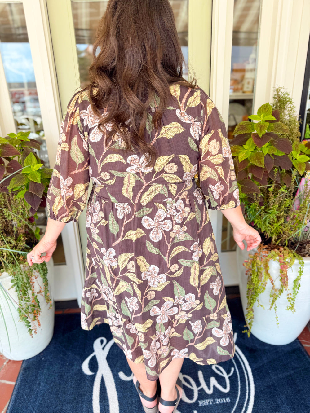 The Anna Floral Midi Dress (XL-2X)