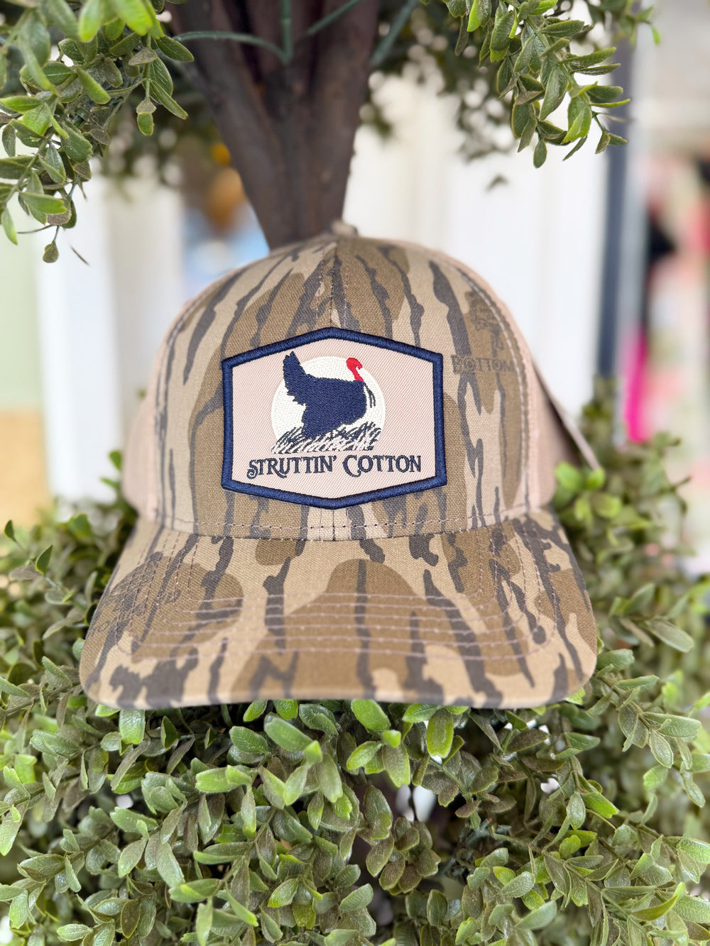 Turkey Sunrise Patch on Bottomlands Khaki Hat by Struttin Cotton