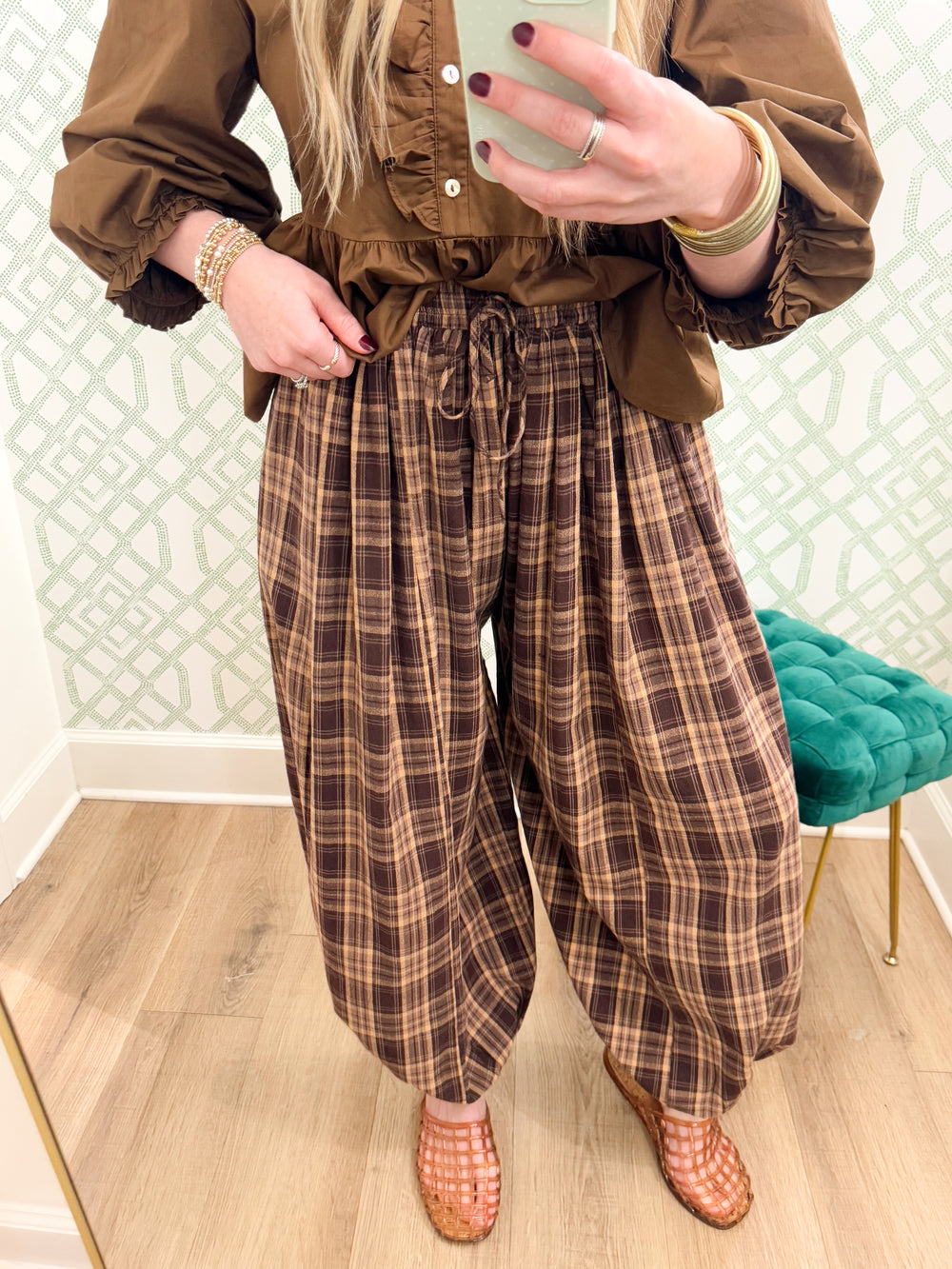 The Mia Plaid Balloon Pants(S-L)