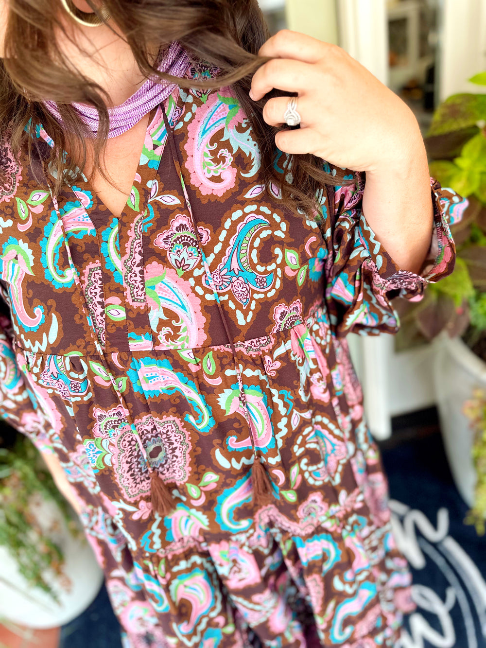 The Tina Paisley Print Maxi Dress (XL-2X)
