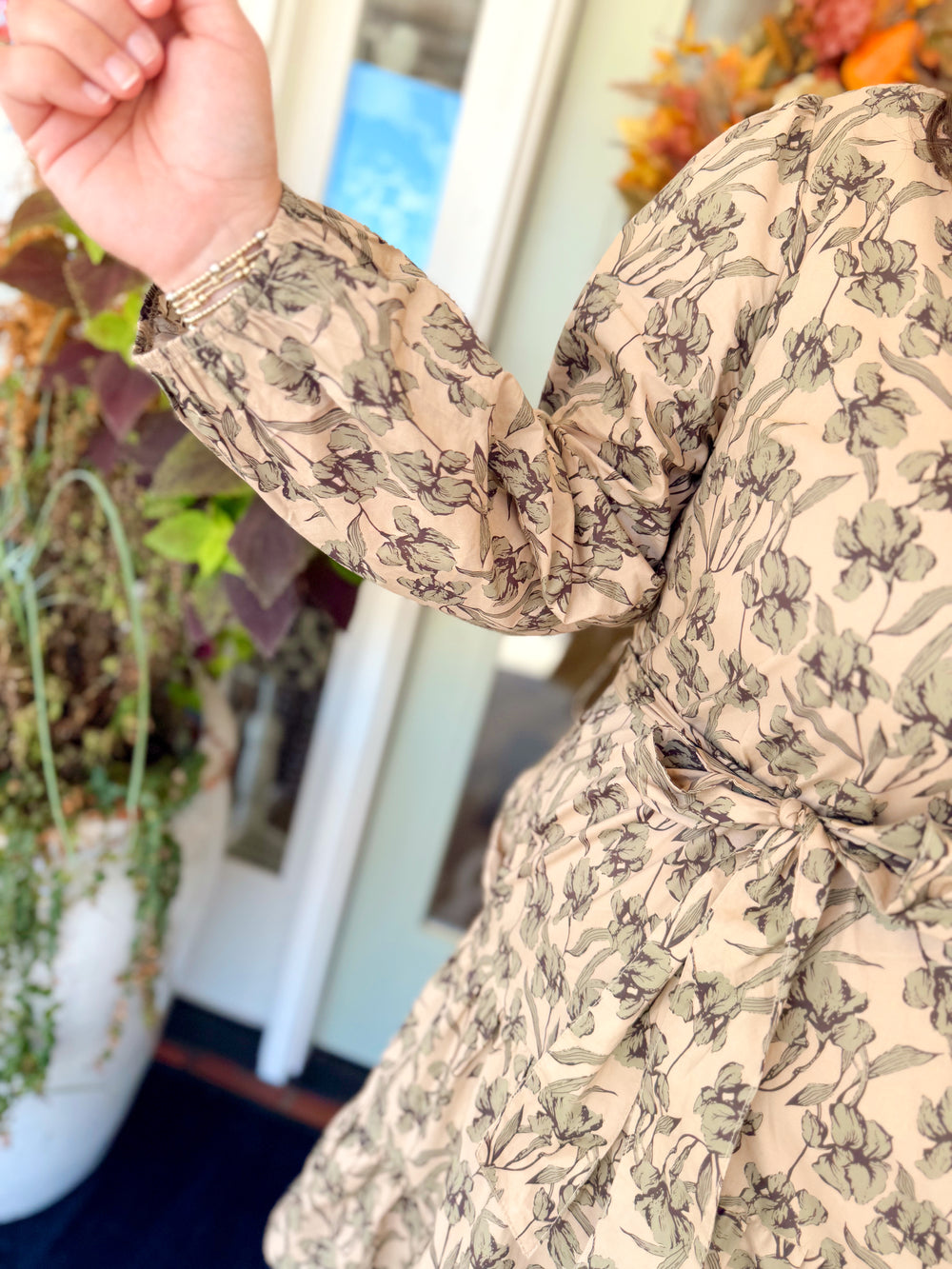The Dani Floral Tie Waist Mini Dress (XL-2X)