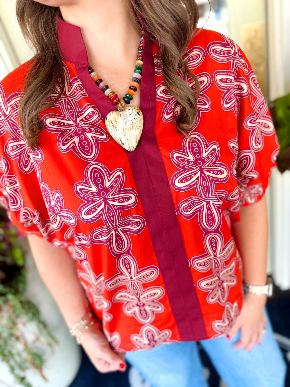 The Henley Floral Top (S-L)
