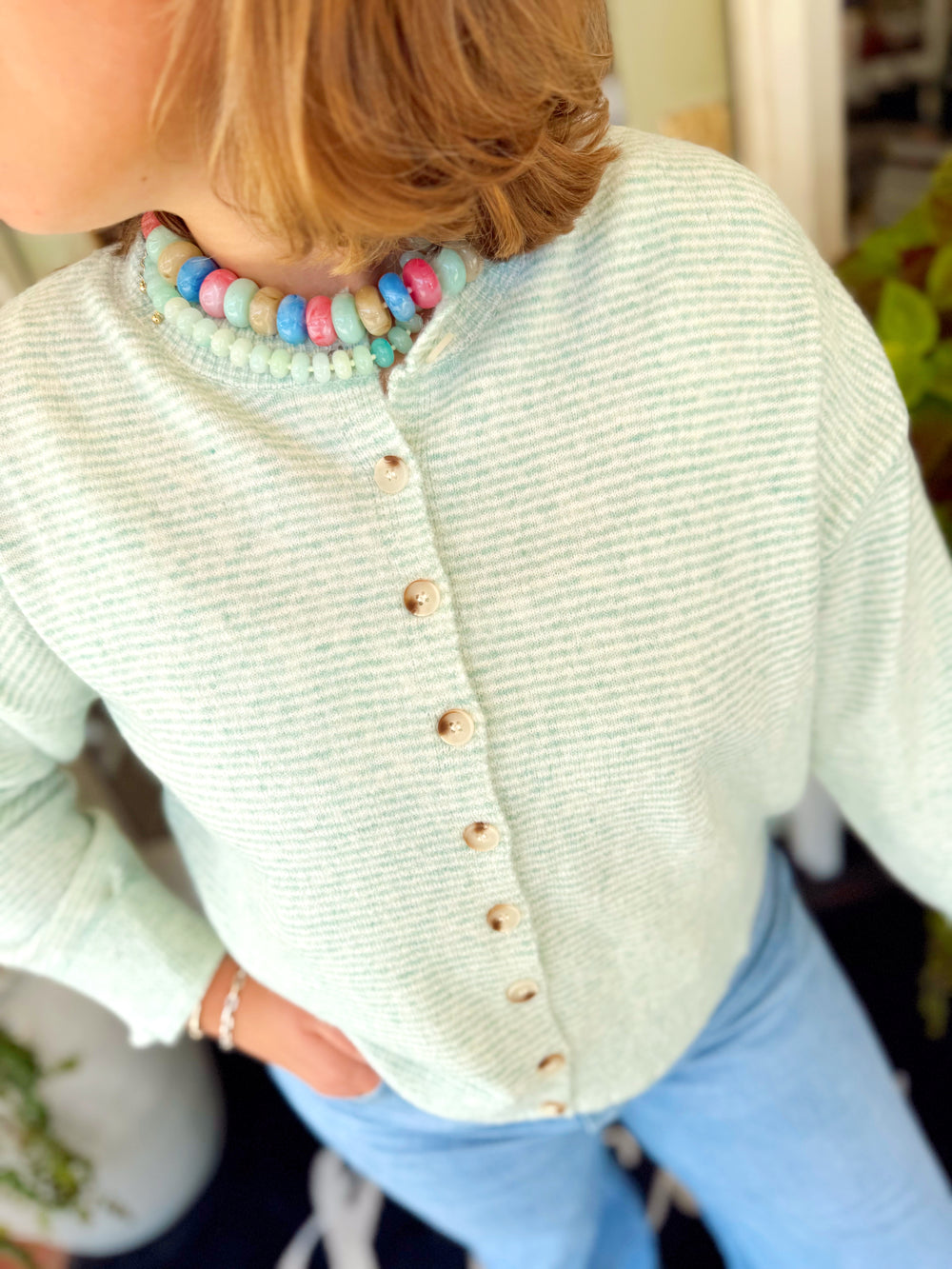 The Patsy Striped Button Down Sweater (S-L)