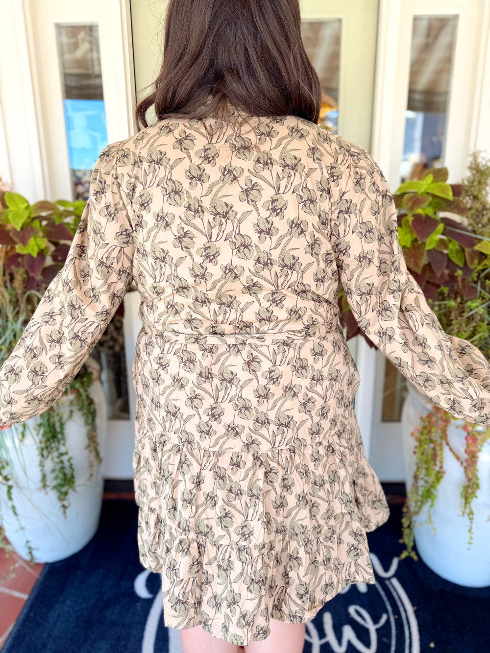 The Dani Floral Tie Waist Mini Dress (XL-2X)