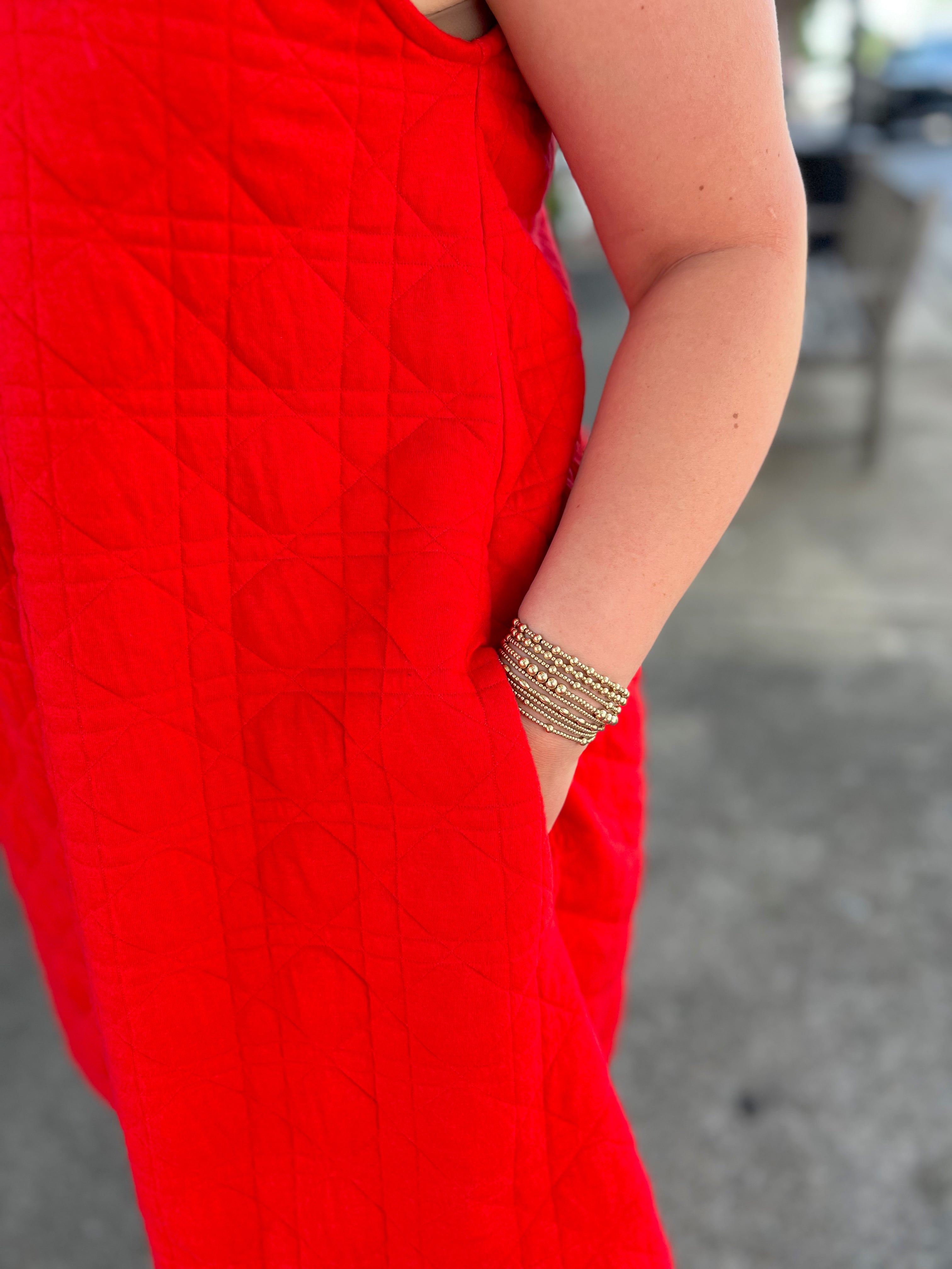 The Paisley Textured Dress in Red