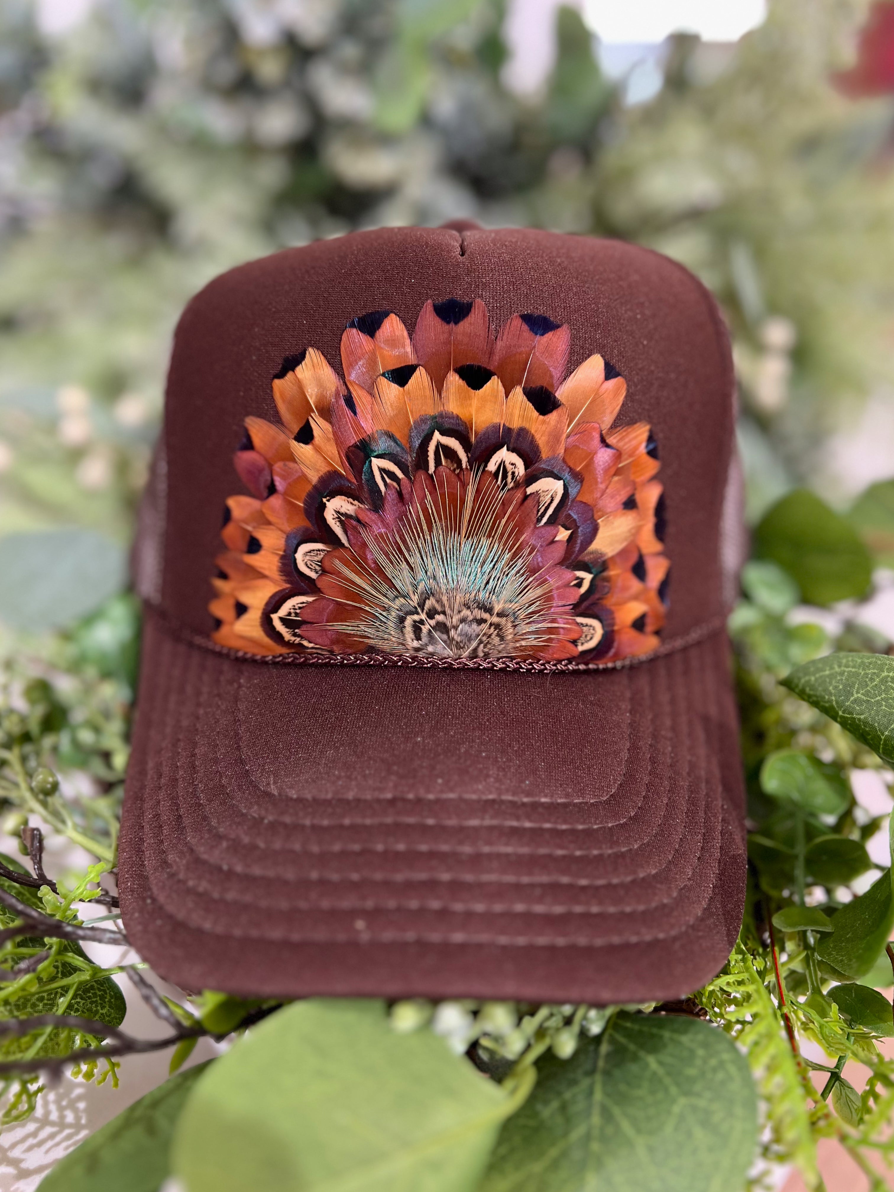 The Madeline Feathered Trucker Hat