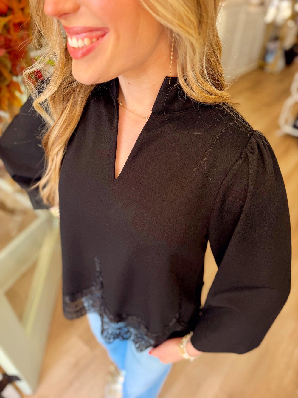 The Addison Lace Detail Top (S-L)
