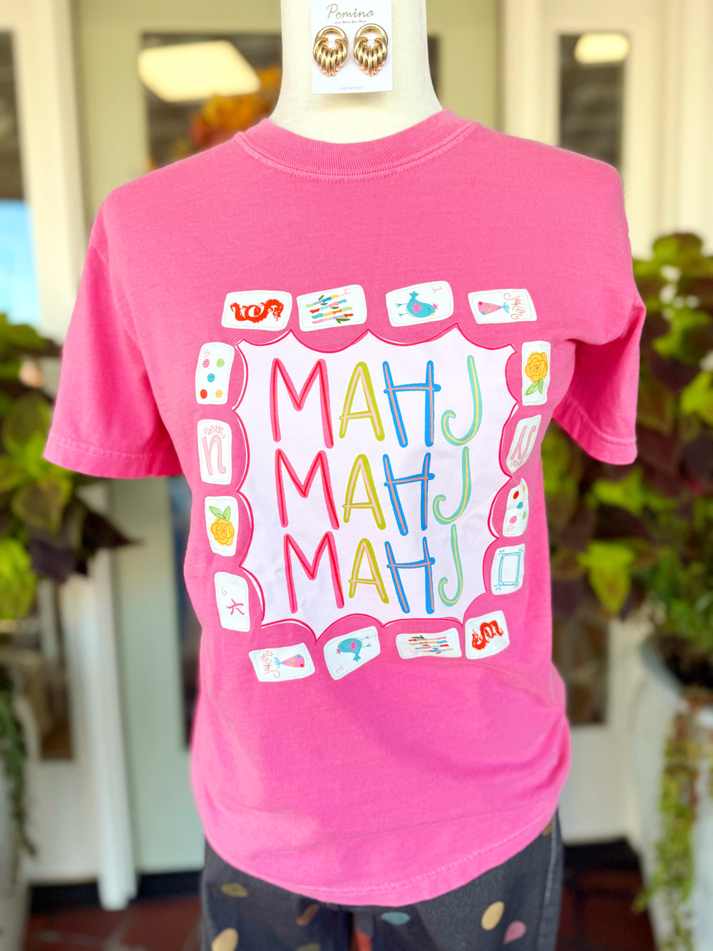 Mahj Mahj Mahj Tee in Crunchberry (S-2X)