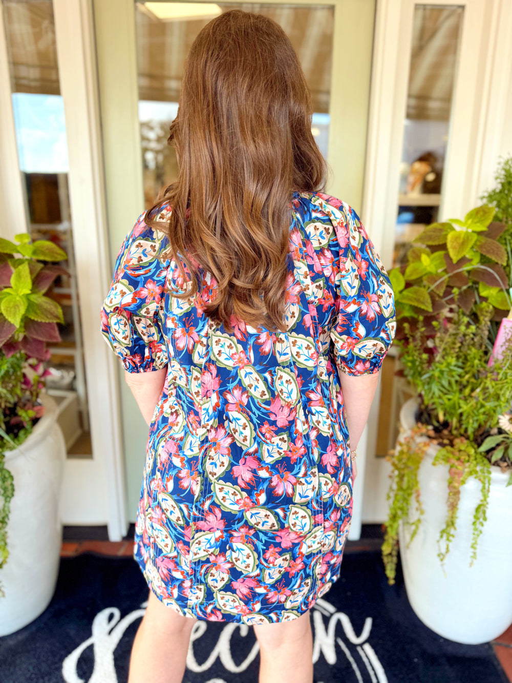 The Botanica Tapestry Print Puff Sleeve Mini Dress (XS-L)