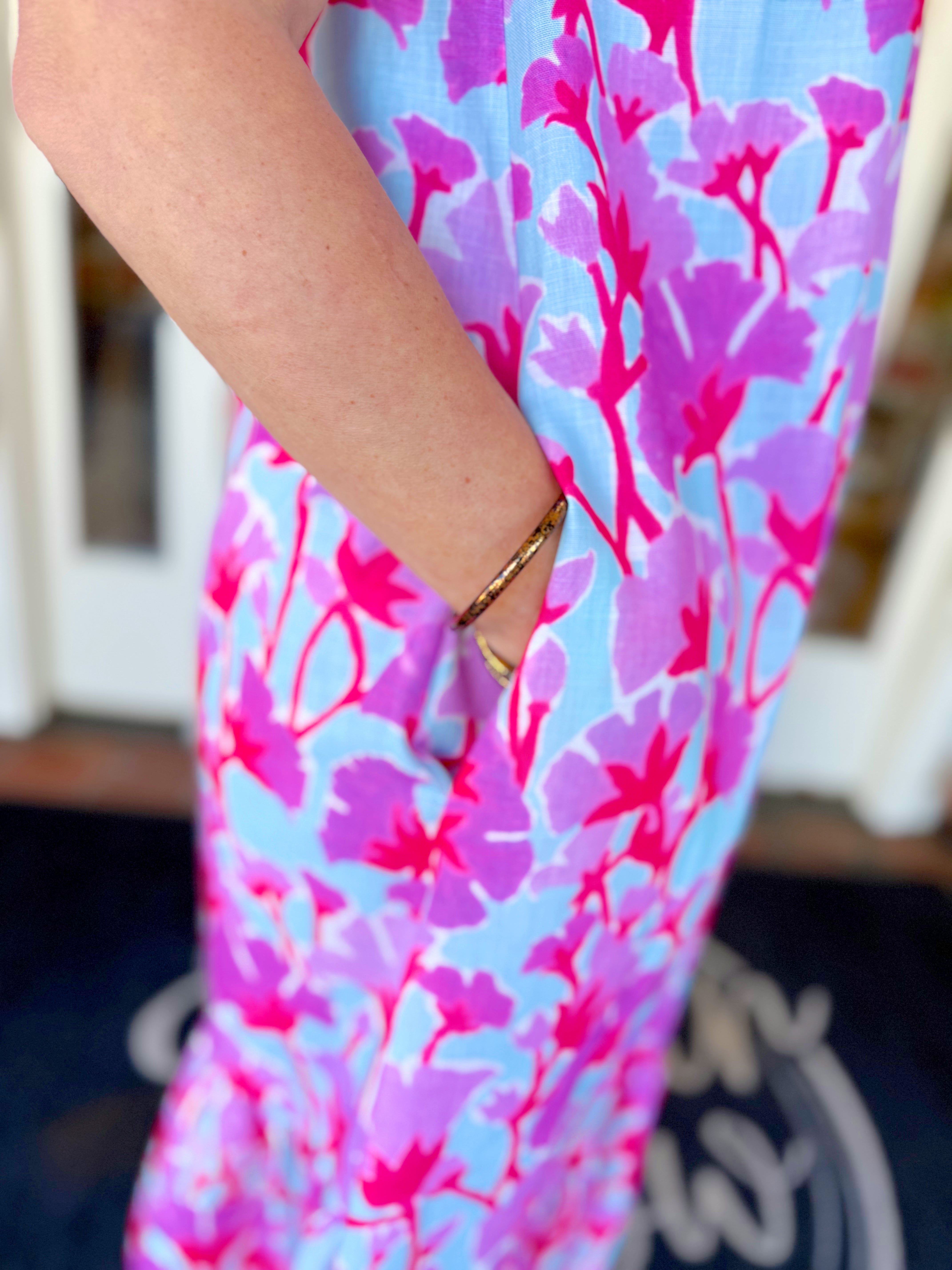 The Ember Purple Bloom Midi Dress