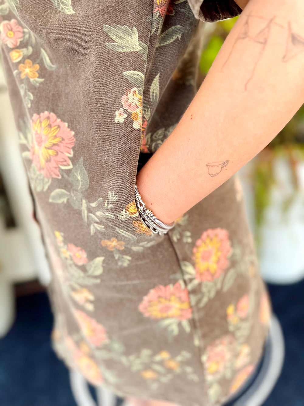 The Mallorie Floral Denim Dress (S-L)