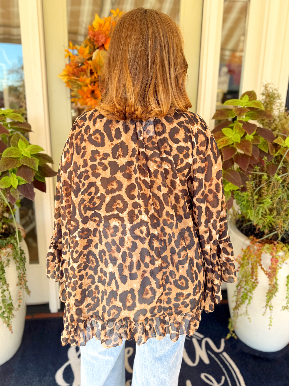 The Whitley Leopard Chiffon Top (1X-3X)