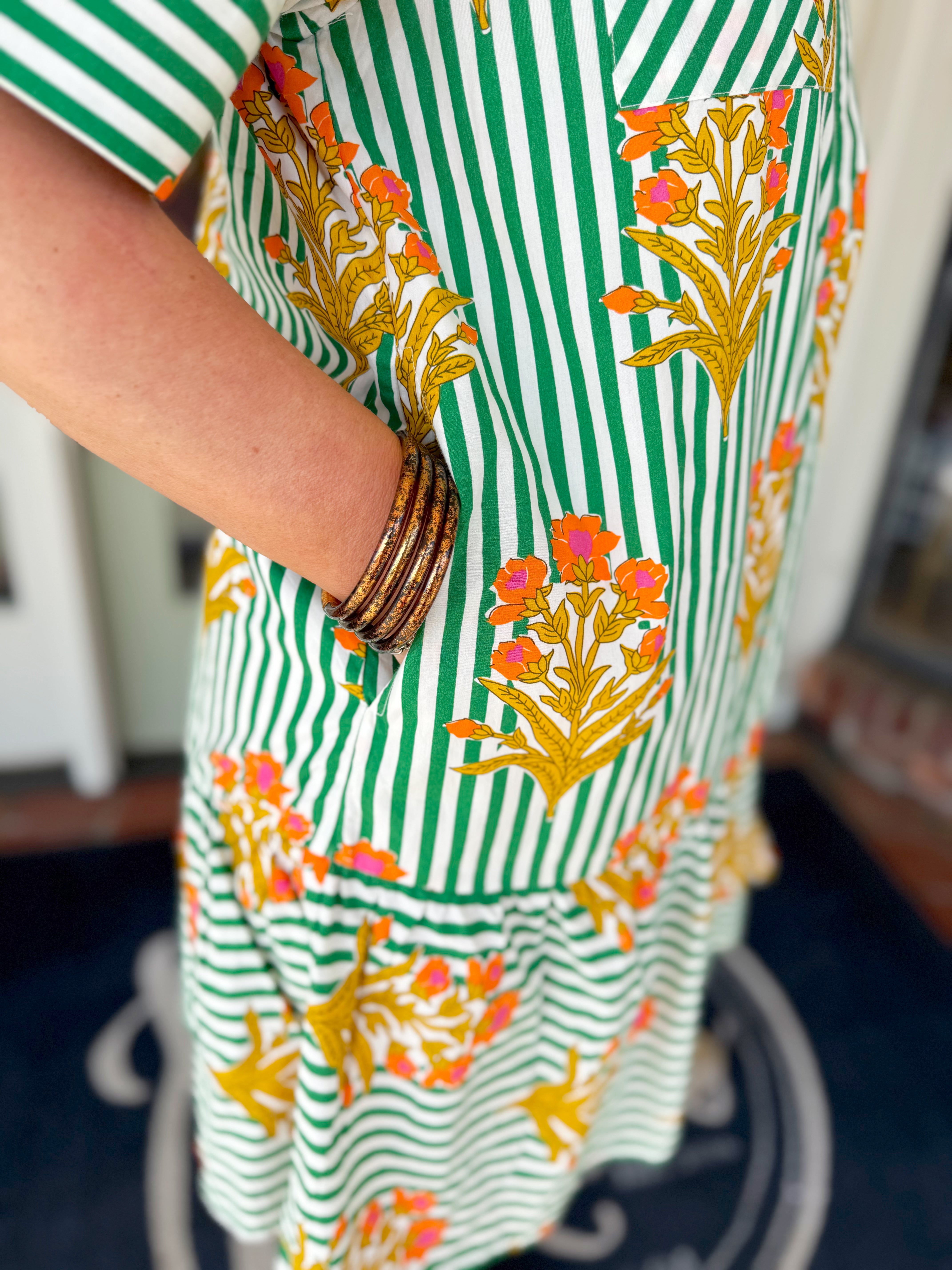 The Addie Striped Floral Dress