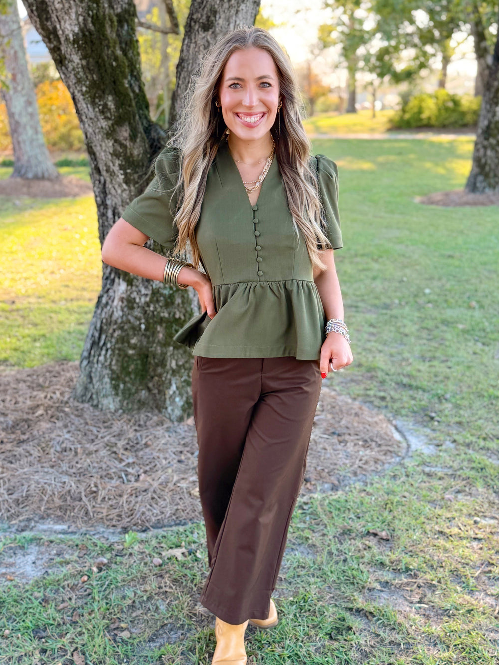 The Junie Peplum Top (S-L)