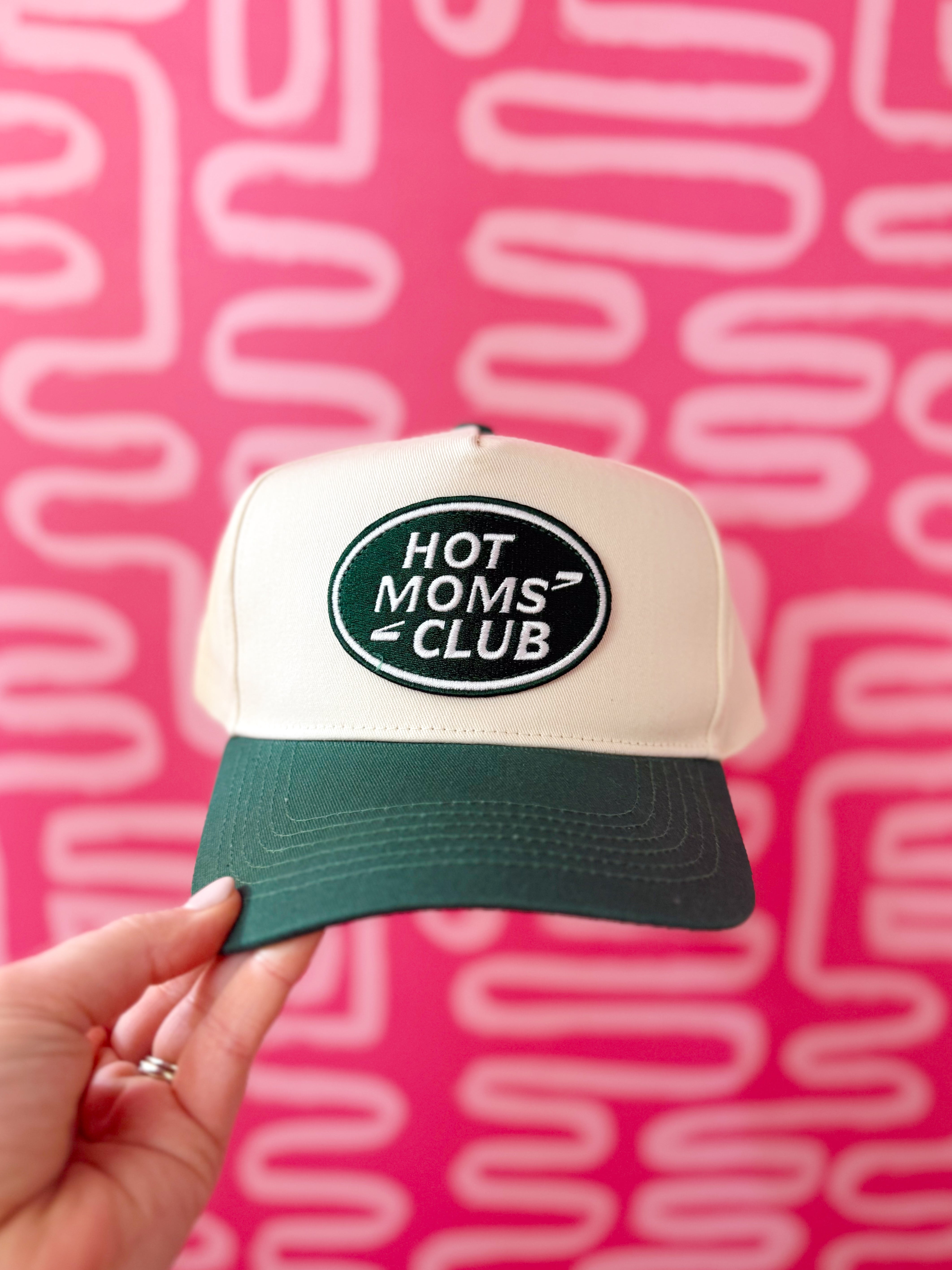 Hot Moms Club Green Vintage Trucker Hat