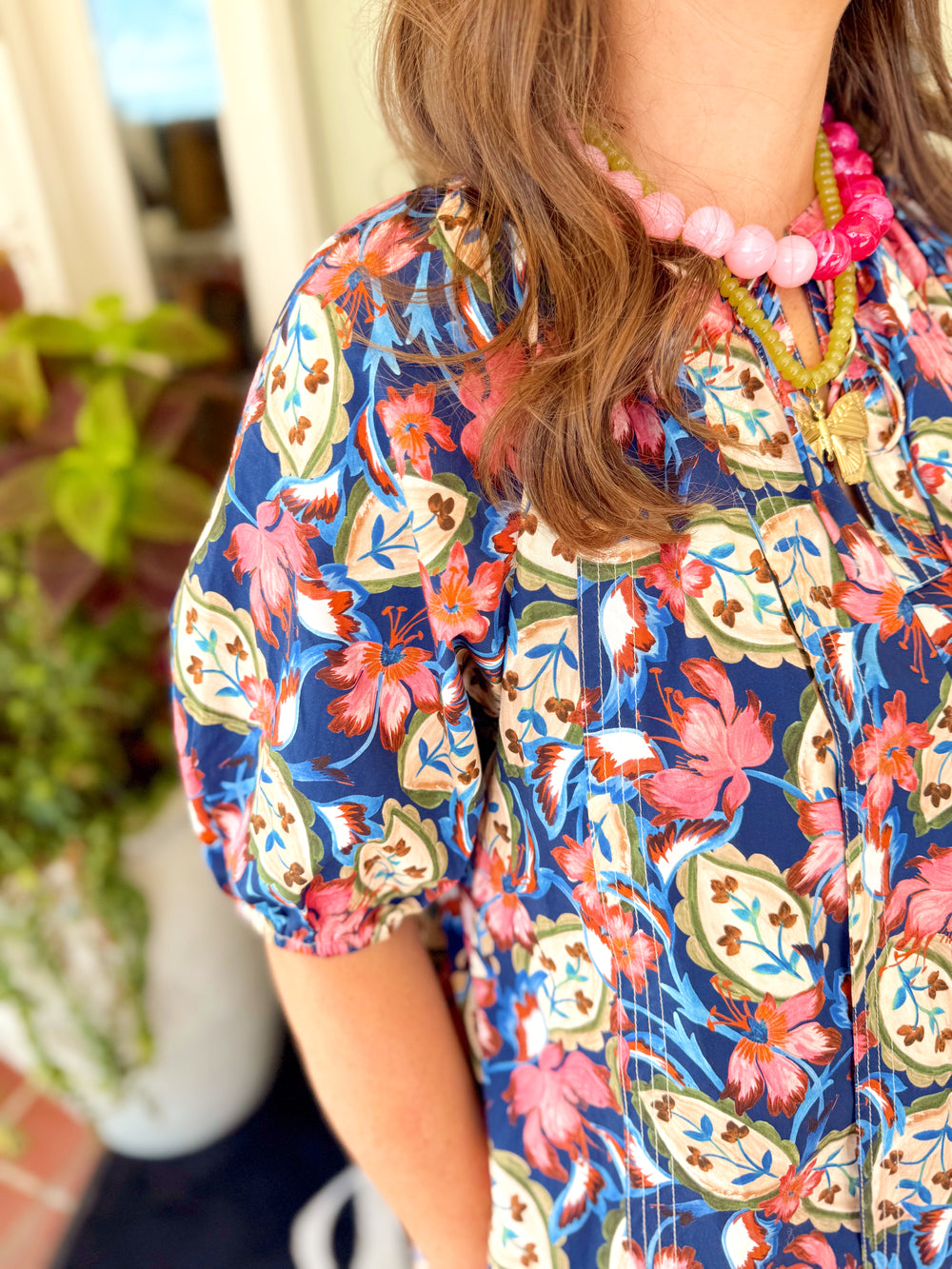 The Botanica Tapestry Print Puff Sleeve Mini Dress (XS-L)