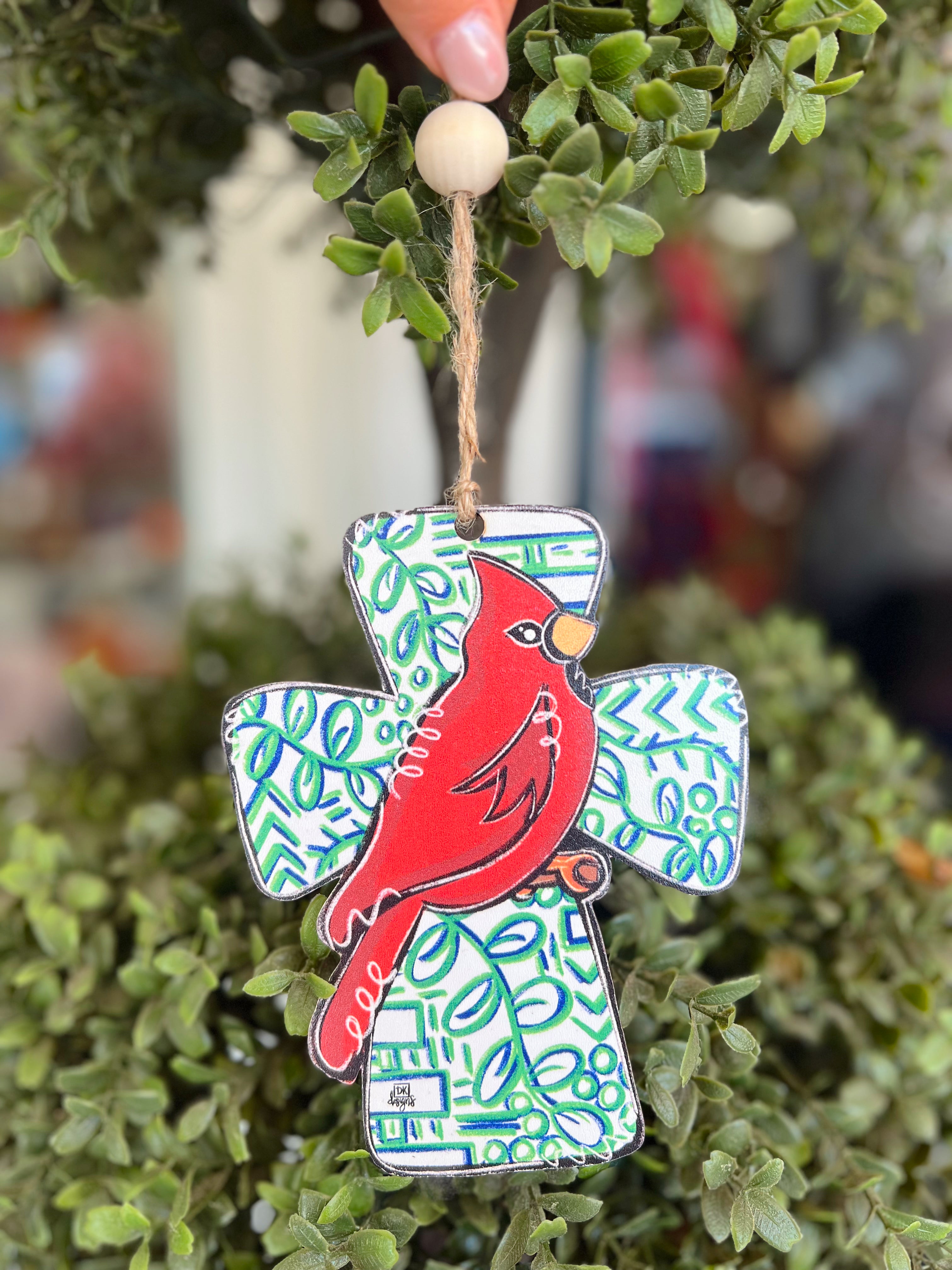 Cardinal Cross Ornament