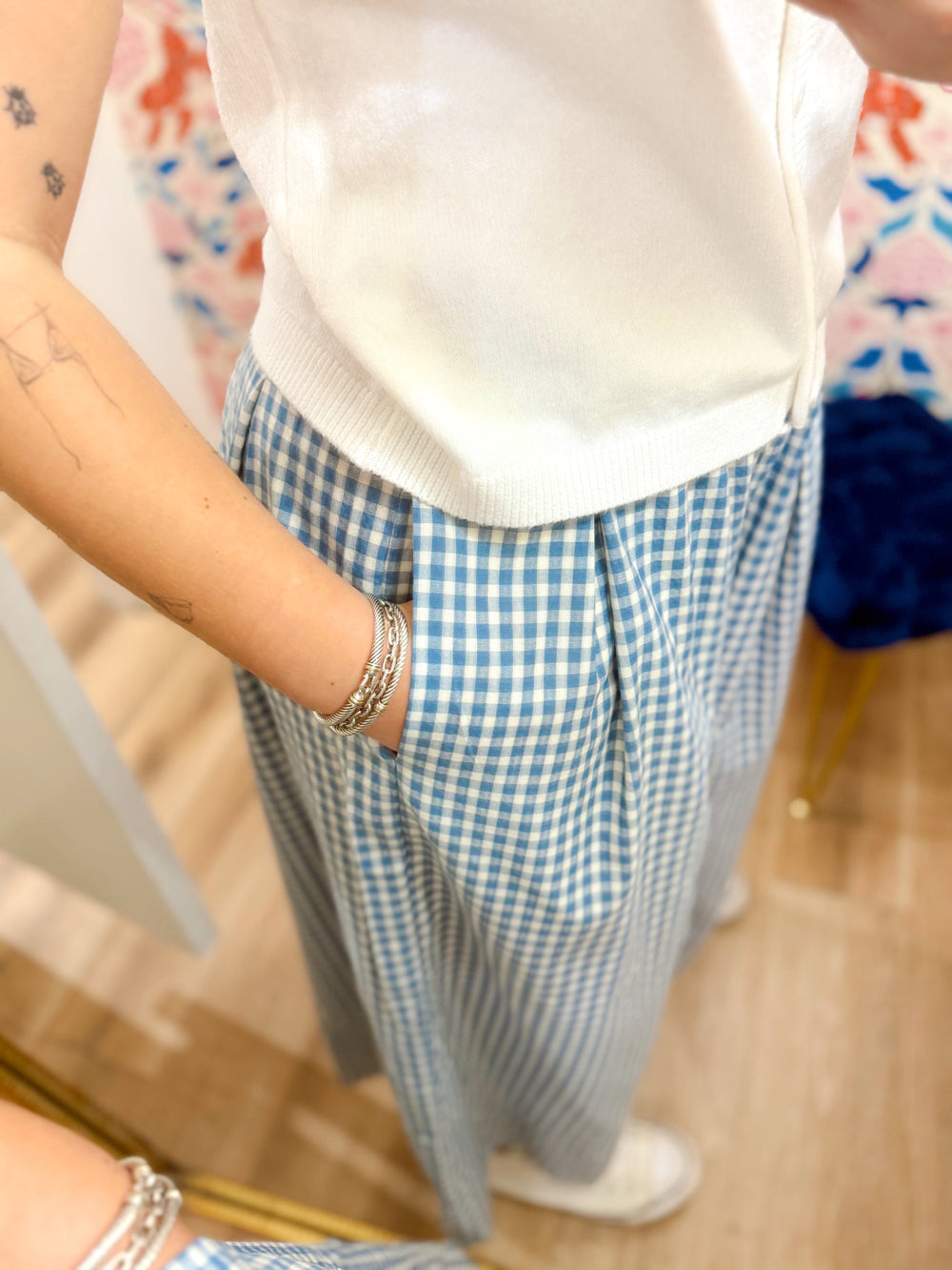 The Bailee Gingham Wide Leg Pants (S-L)