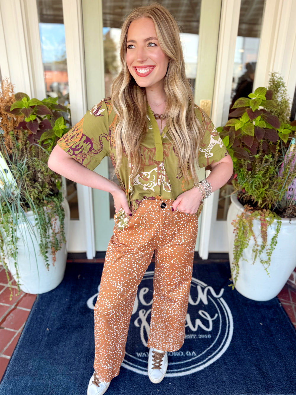 The Opal Fall Printed Top (S-L)